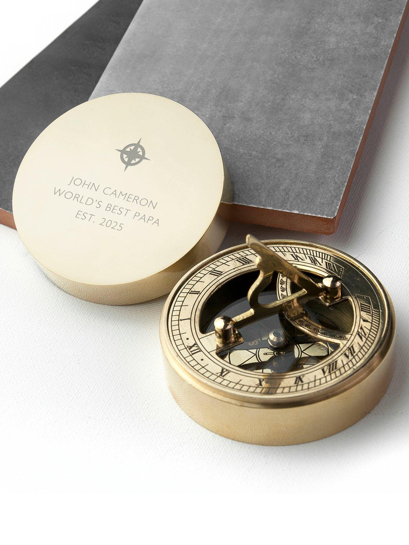Image 2 of 5 of Treat Republic Personalised Compass Rose Icon Adventurer's Brass Sundial Compass