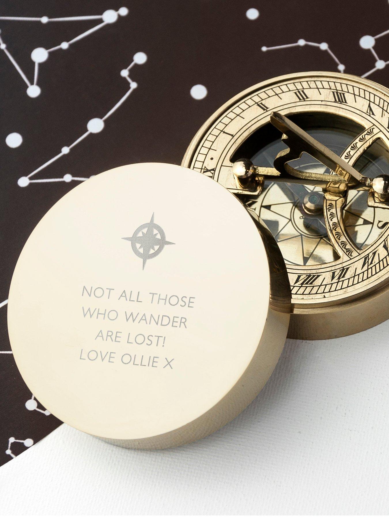 Image 5 of 5 of Treat Republic Personalised Compass Rose Icon Adventurer's Brass Sundial Compass