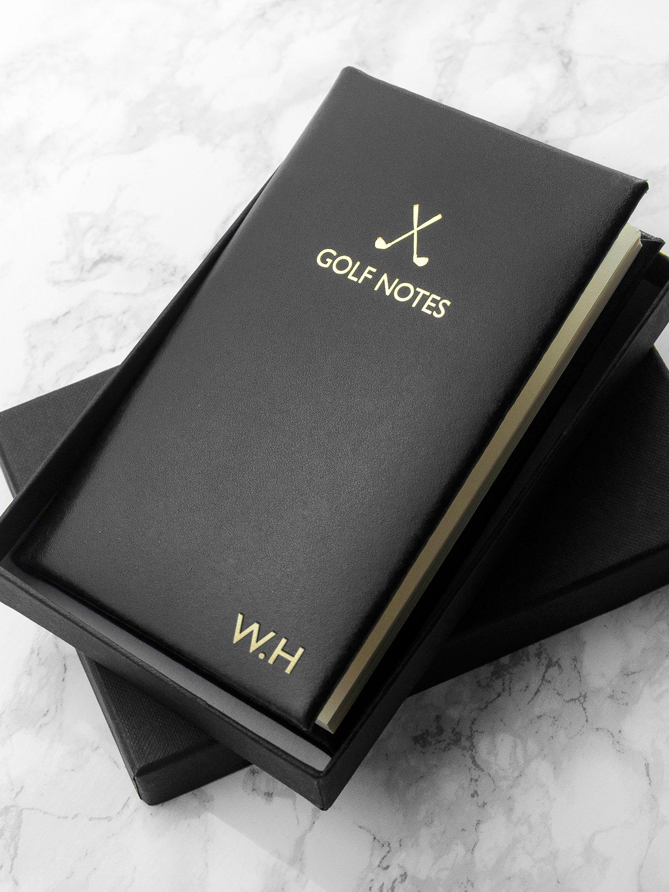 Image 5 of 5 of Treat Republic Personalised Black Leather Golf Notebook