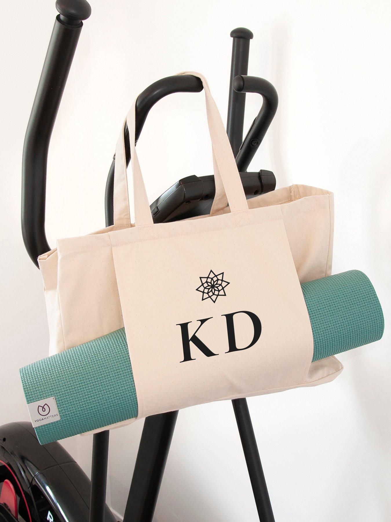 Image 3 of 5 of Treat Republic Monogrammed Organic Yoga Tote Bag in Natural