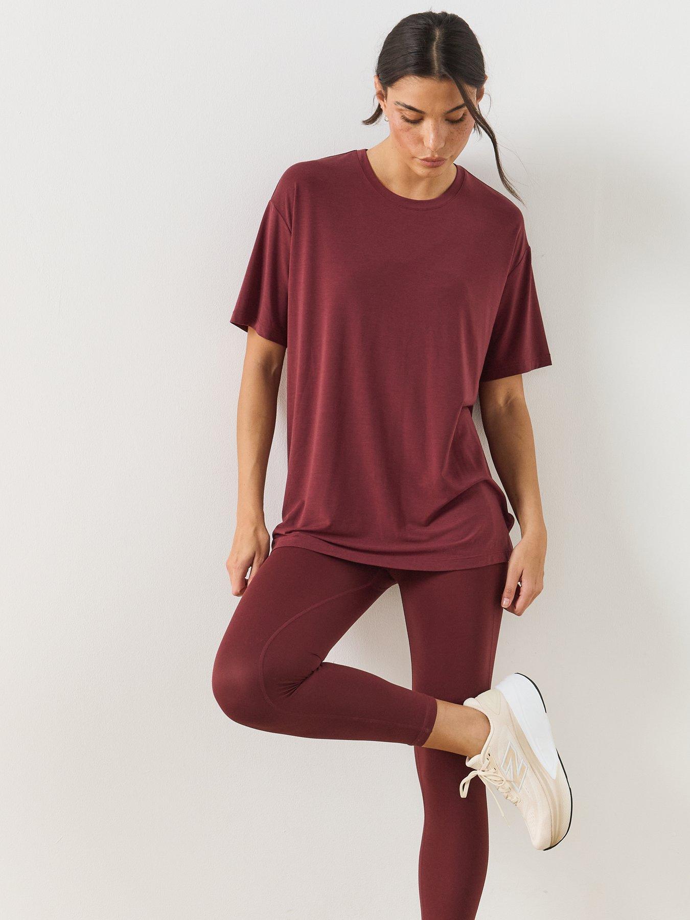 Image 5 of 6 of Sweaty Betty Womens Training Soft Flow Studio Longline Stretch T-Shirt - Red
