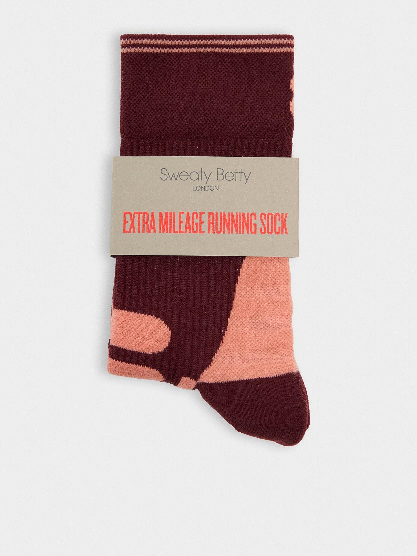 Image 1 of 3 of Sweaty Betty Womens Extra Mileage Ribbed Support Mid-Calf Running Socks - Red