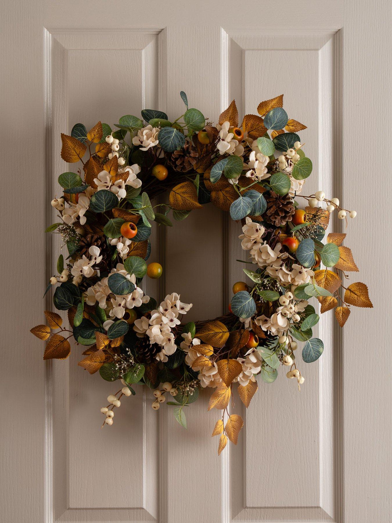 Image 1 of 3 of Scottish Everlastings Hrydrangea & Foliage Wreath - 60cm