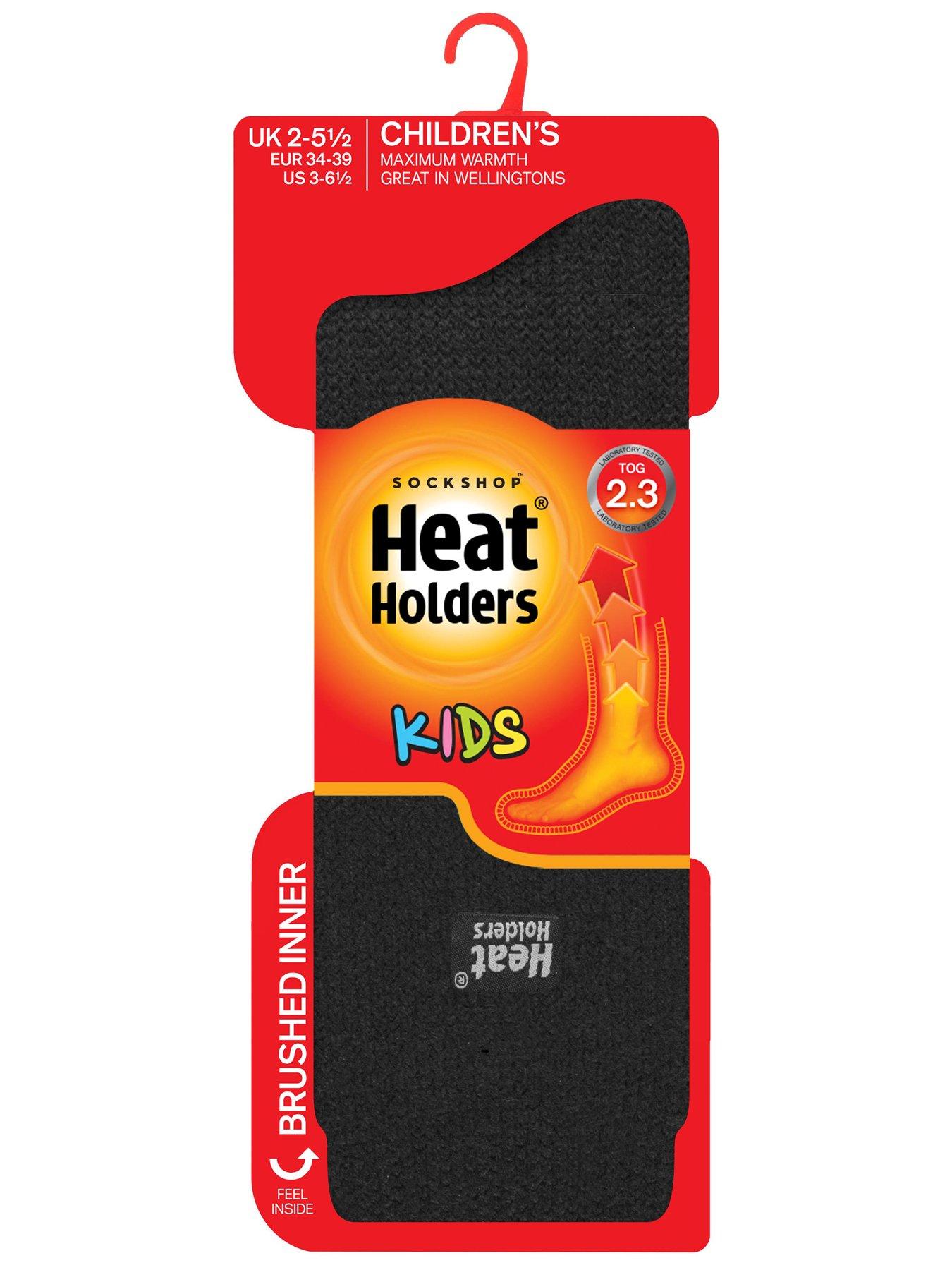 Image 2 of 2 of Heat Holders Kids 1 Pair Of Socks - Size 2-5&frac12; - Black