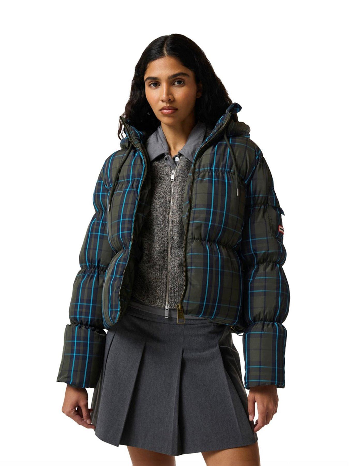 Image 1 of 4 of Hunter Womens Original Colour Block Water-Resistant Puffer Jacket - Multi