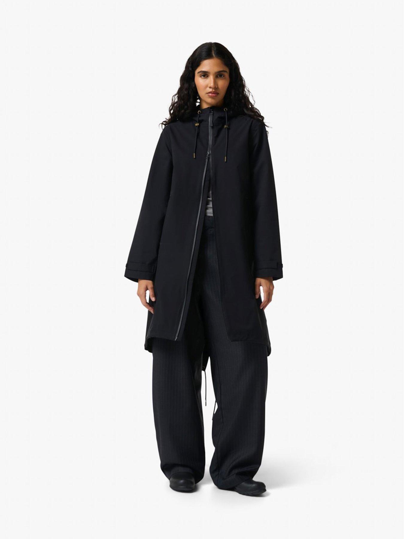 Image 3 of 5 of Hunter Womens Originals Long Waterproof Standard Fit Jacket - Black