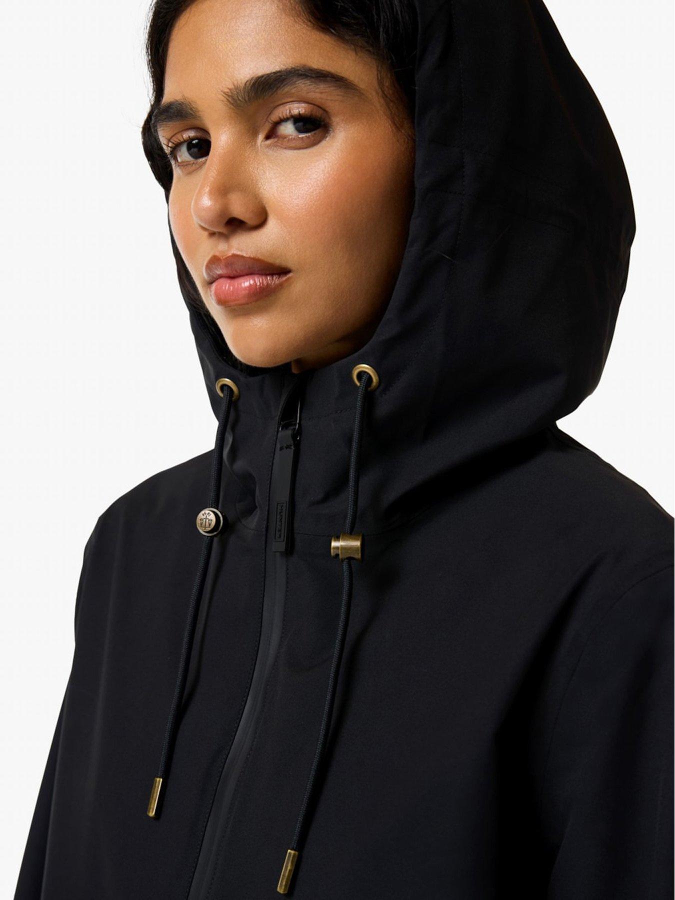 Image 4 of 5 of Hunter Womens Originals Long Waterproof Standard Fit Jacket - Black