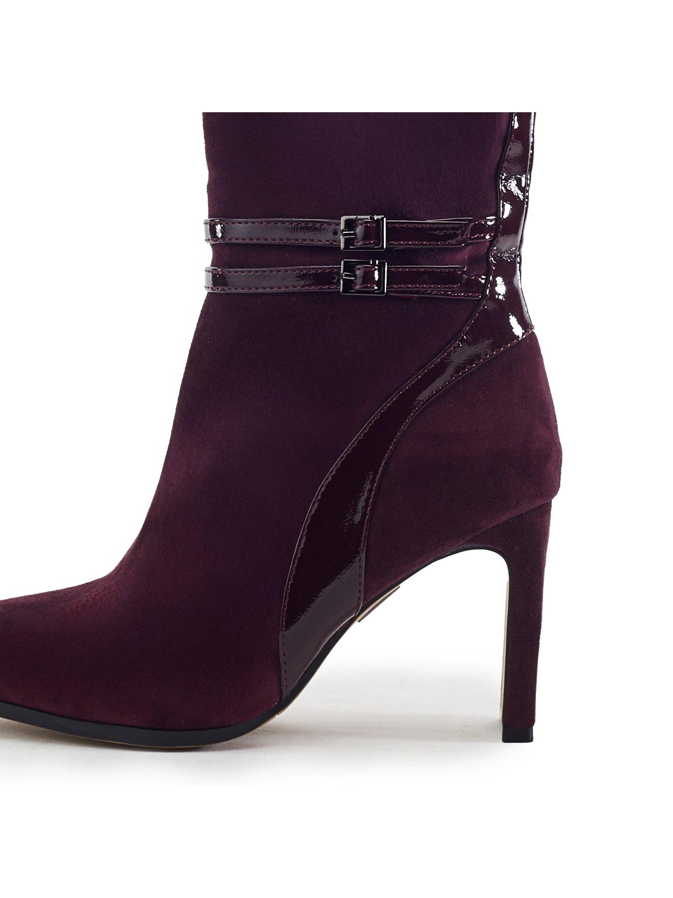 Image 4 of 4 of Moda In Pelle Womens Solstice Knee High Alcantara Boots - Burgundy
