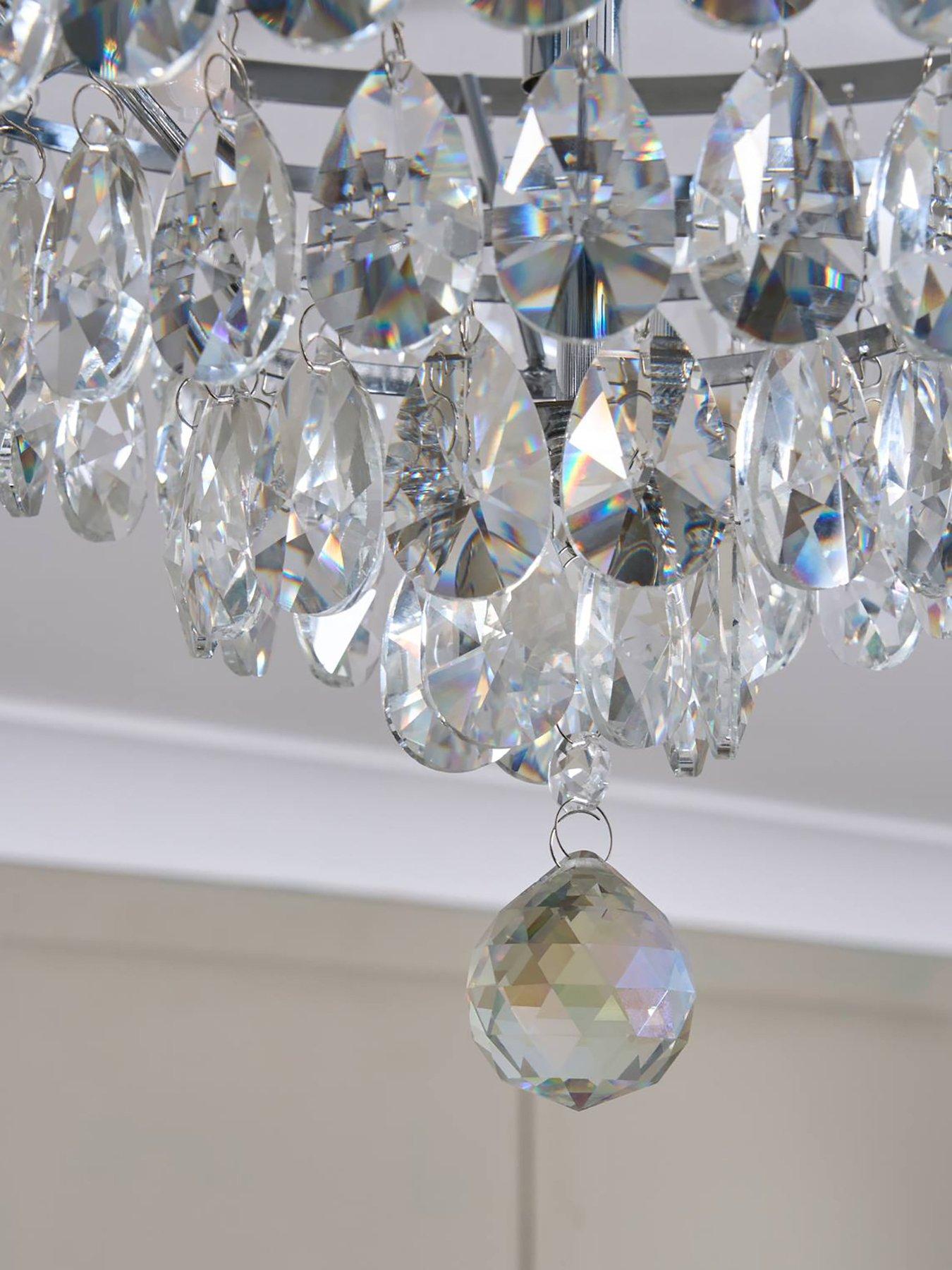 Image 3 of 5 of BHS Elsa 40 Cm Crystal Diamond Flush