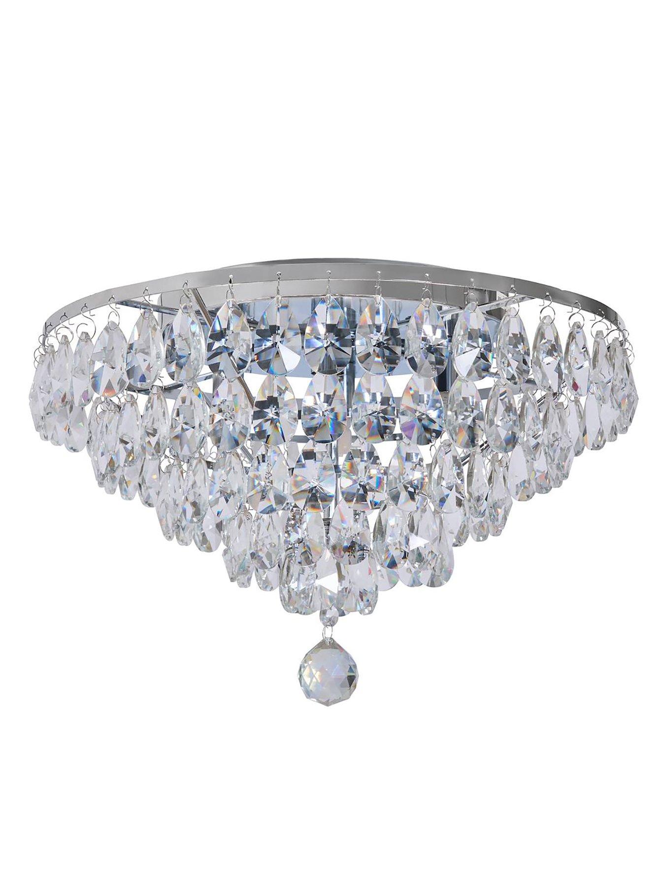 Image 4 of 5 of BHS Elsa 40 Cm Crystal Diamond Flush