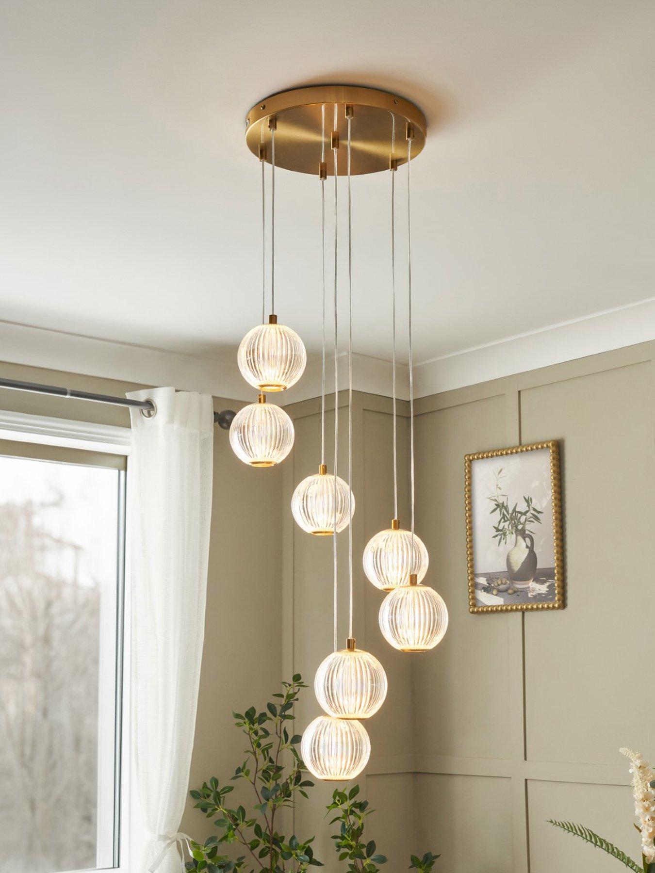 Image 1 of 6 of BHS Rimi Acrylic 7 Ball Cascading Ceiling Fitting