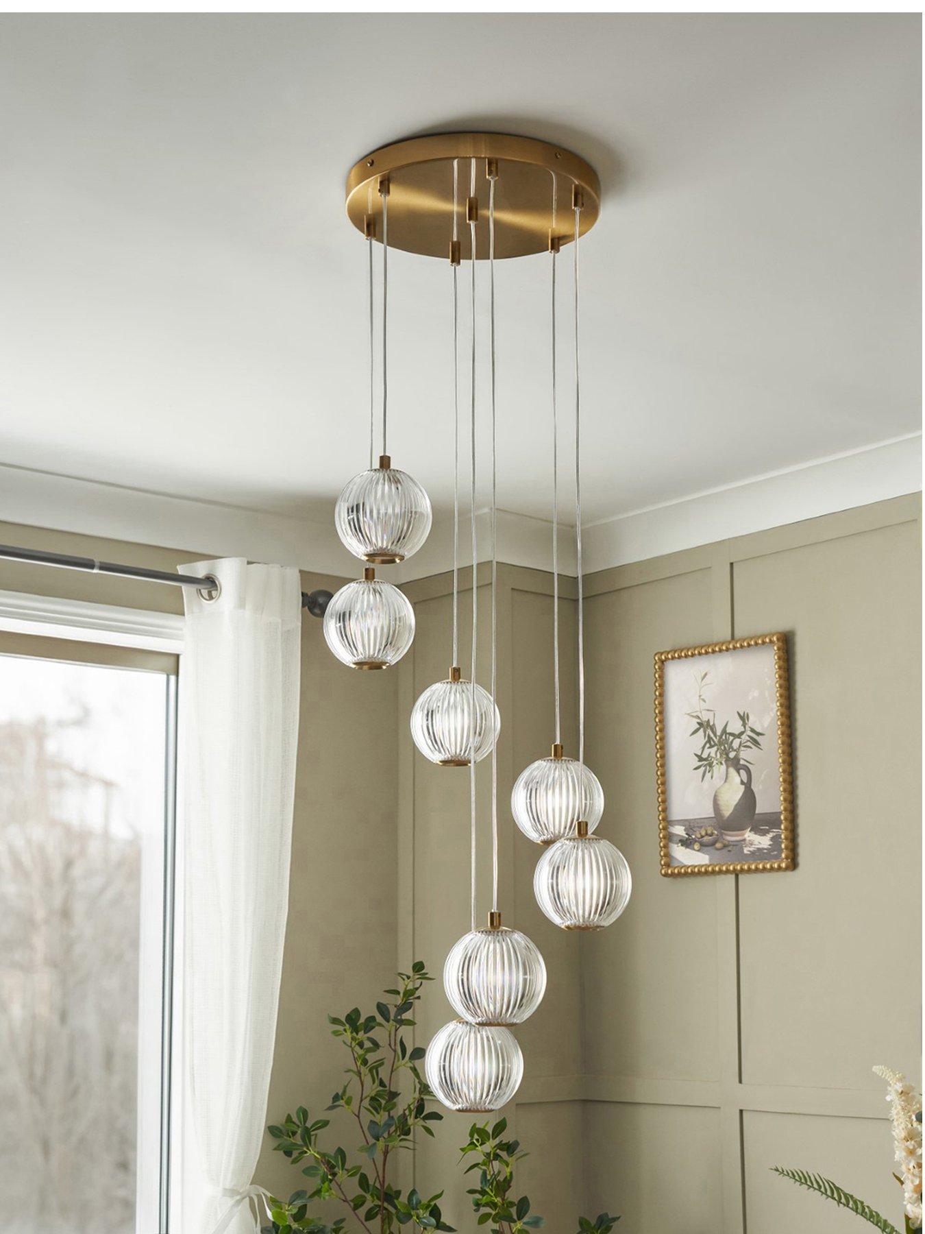 Image 2 of 6 of BHS Rimi Acrylic 7 Ball Cascading Ceiling Fitting