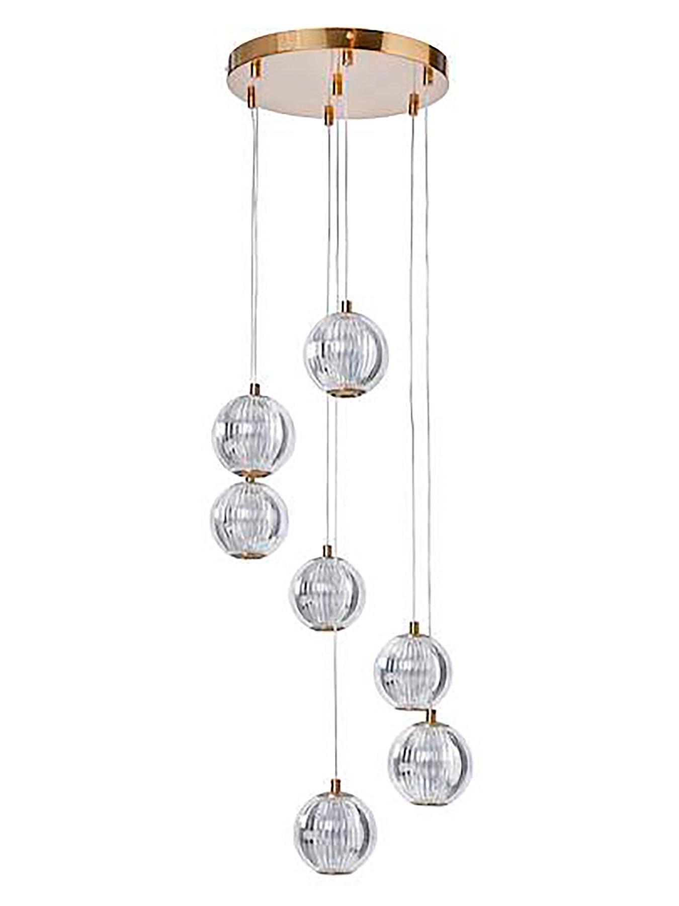 Image 5 of 6 of BHS Rimi Acrylic 7 Ball Cascading Ceiling Fitting