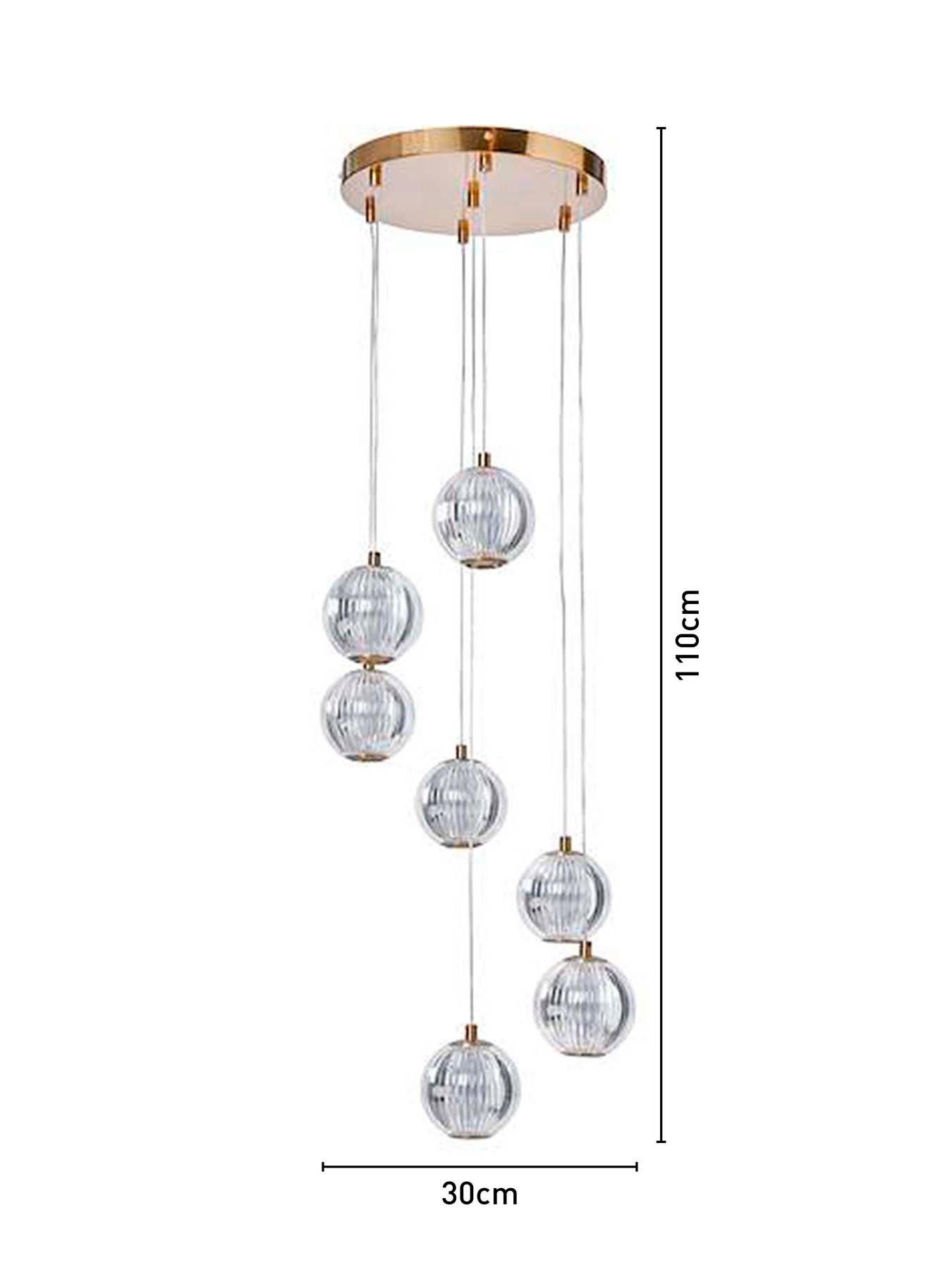 Image 6 of 6 of BHS Rimi Acrylic 7 Ball Cascading Ceiling Fitting