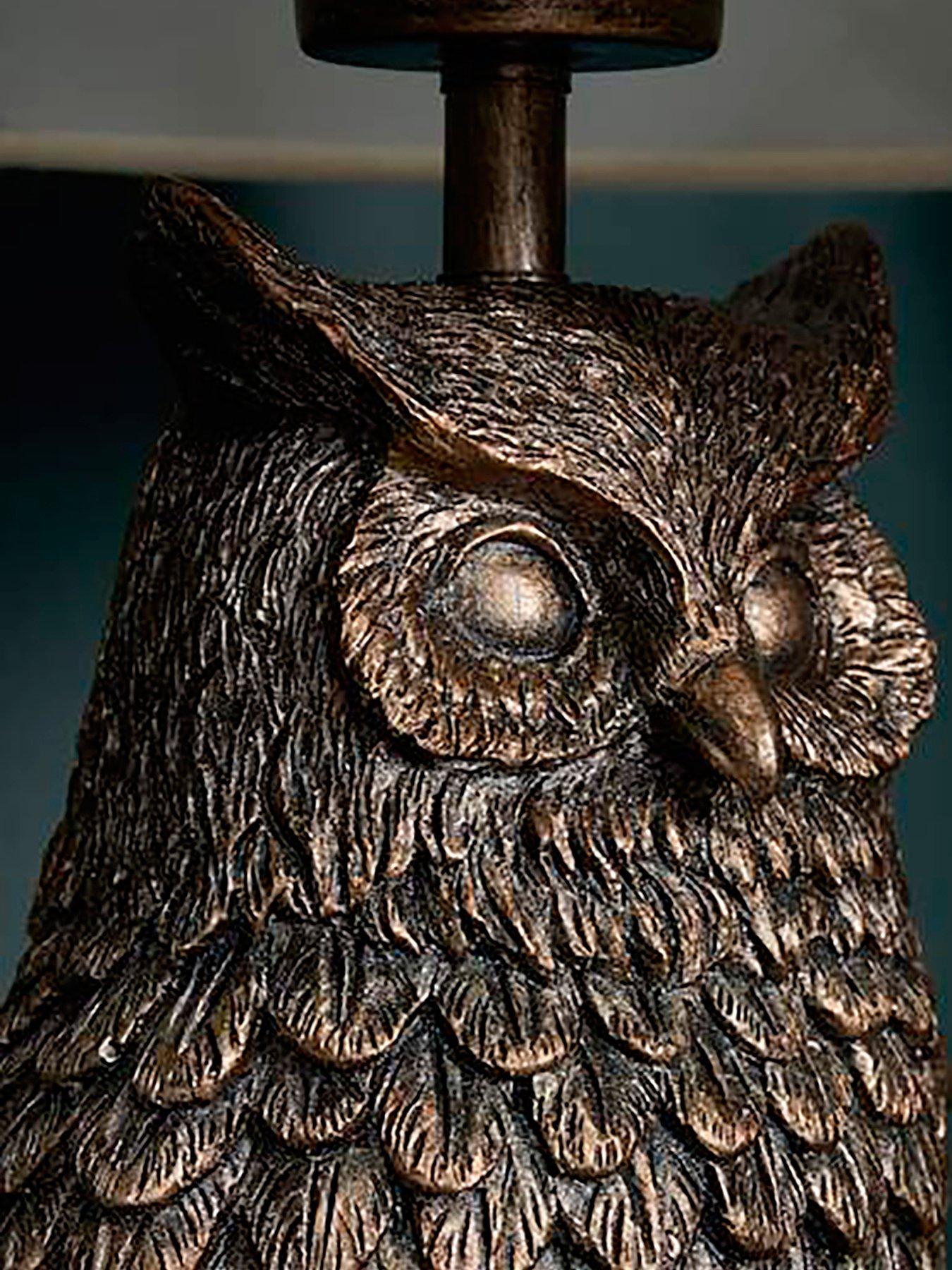 Image 3 of 5 of BHS Owl Table Lamp Bronze/black