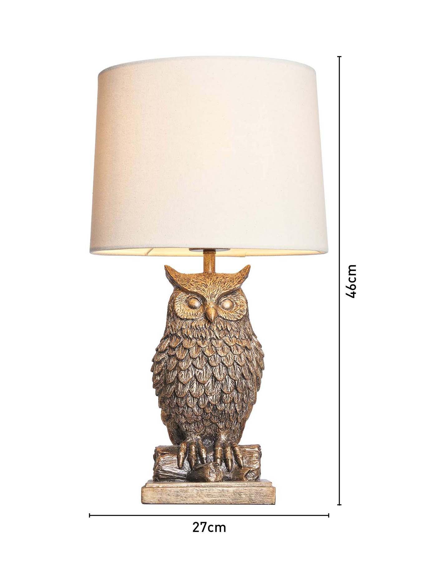 Image 5 of 5 of BHS Owl Table Lamp Bronze/black
