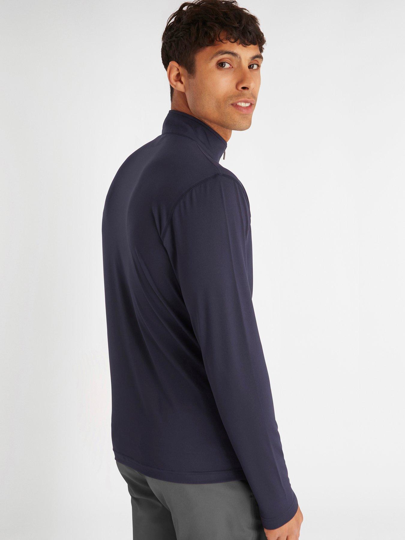 Image 2 of 4 of Calvin Klein Golf Mens Golf Newport Half Zip Stretch Jersey Golf Top - Navy