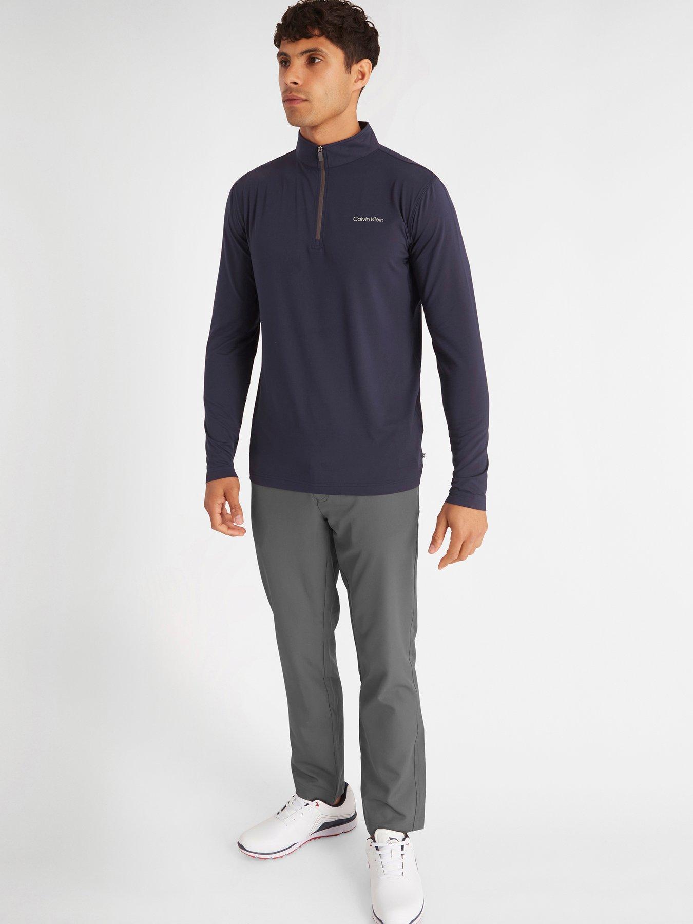 Image 3 of 4 of Calvin Klein Golf Mens Golf Newport Half Zip Stretch Jersey Golf Top - Navy