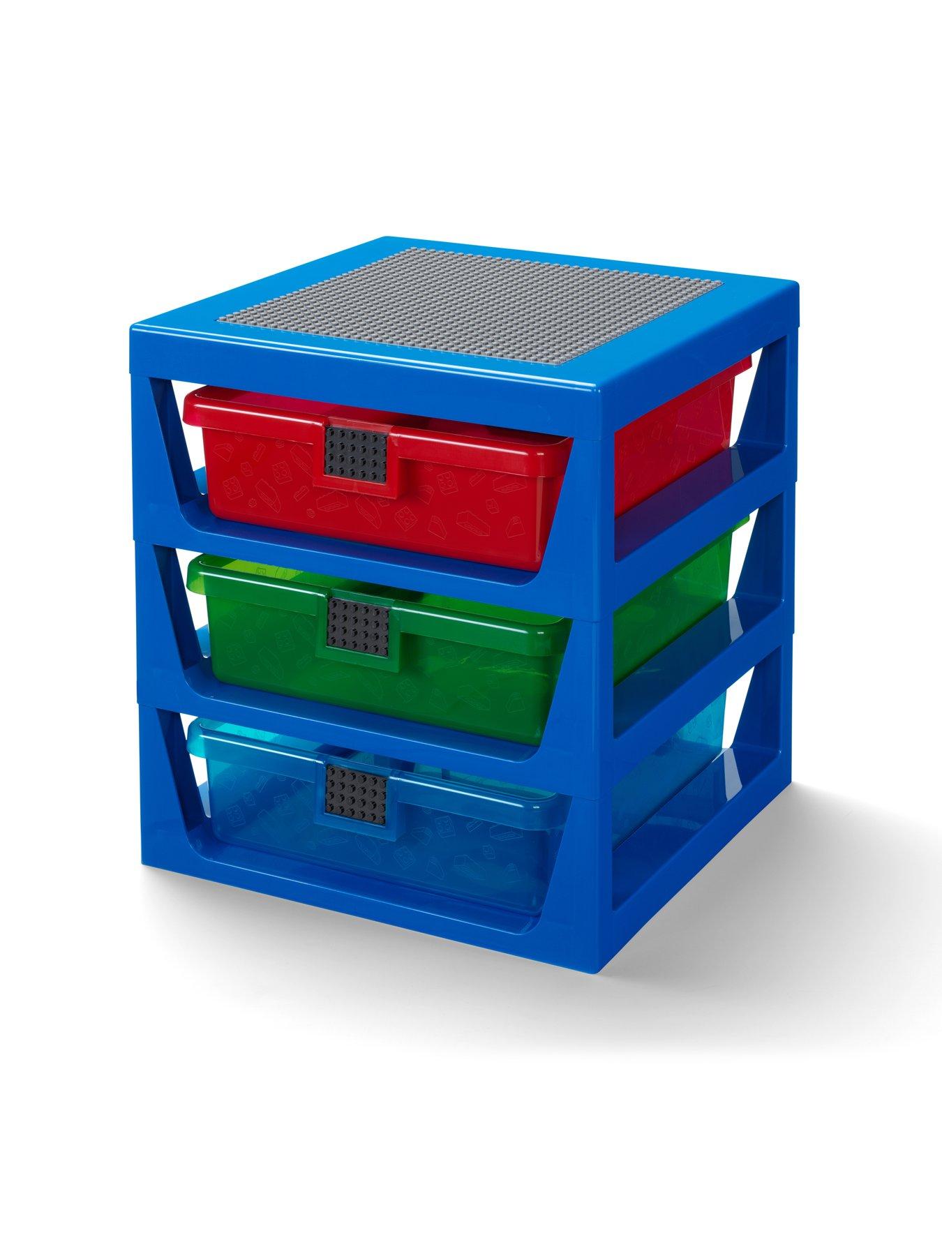 Image 3 of 4 of LEGO Lego 3-drawer Storage Rack - Blue