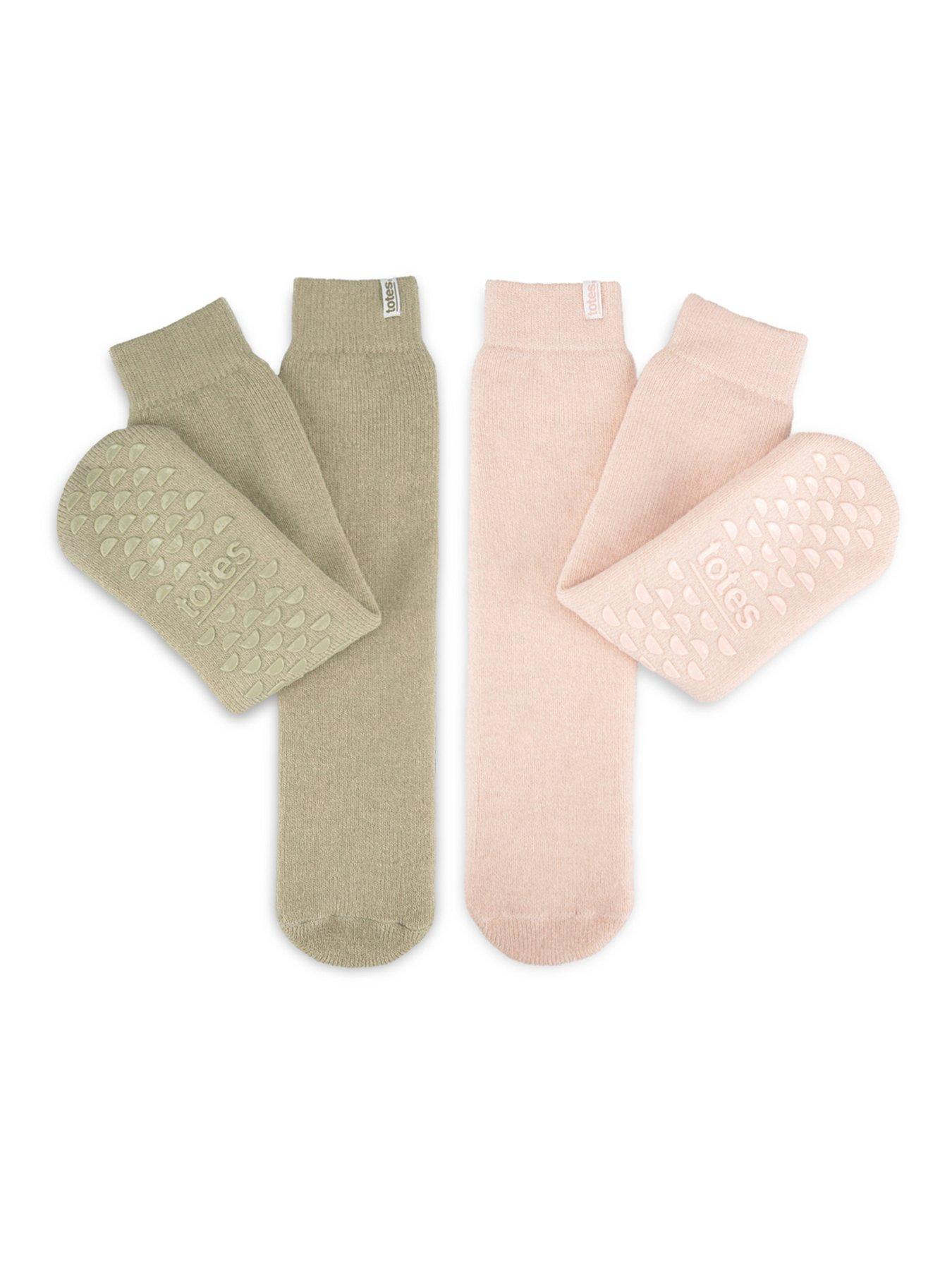 Image 1 of 5 of TOTES Totes Womens 2 Pack Brushed Thermal Original Slipper-sox - Pink/sage
