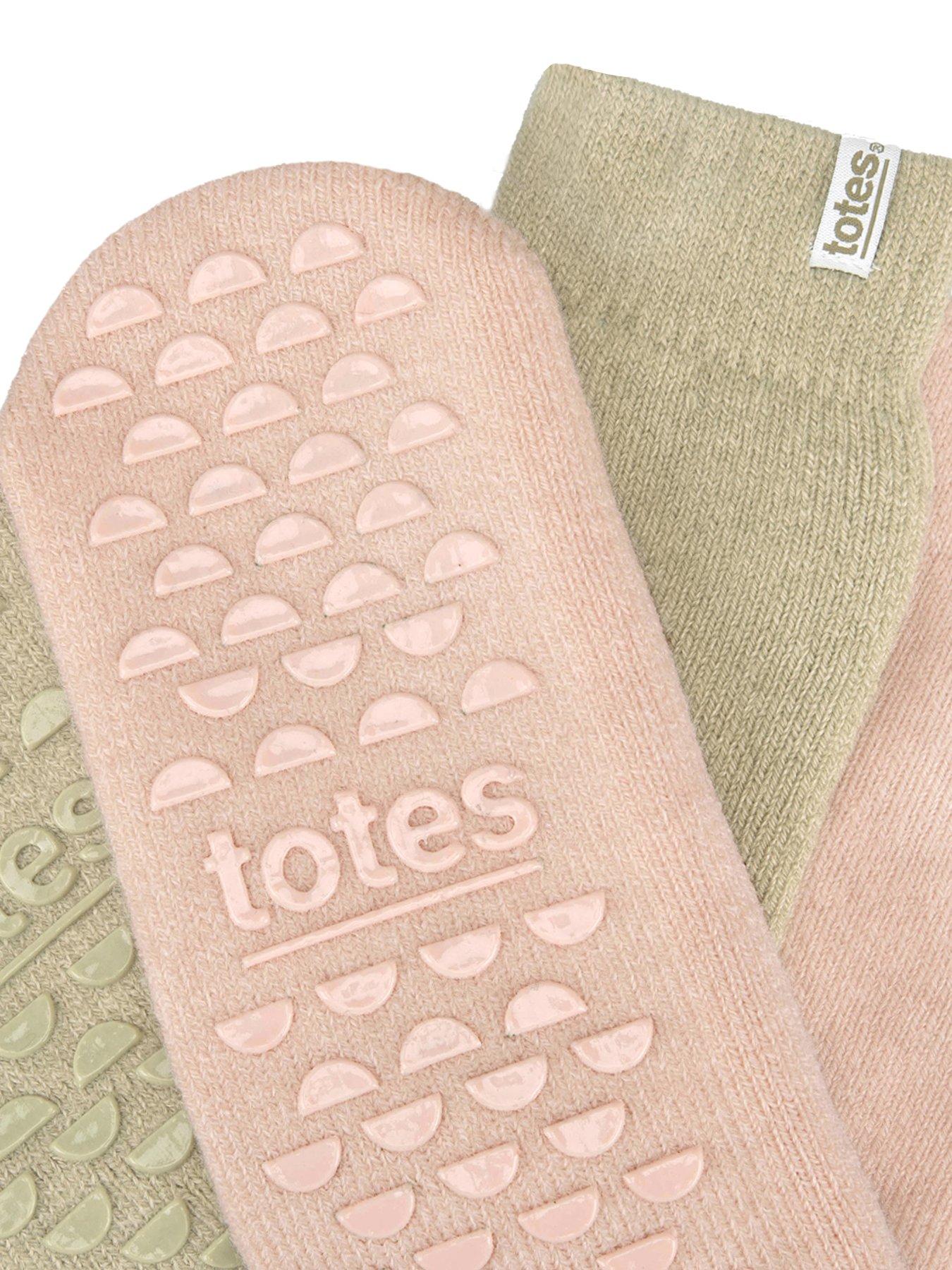 Image 3 of 5 of TOTES Totes Womens 2 Pack Brushed Thermal Original Slipper-sox - Pink/sage