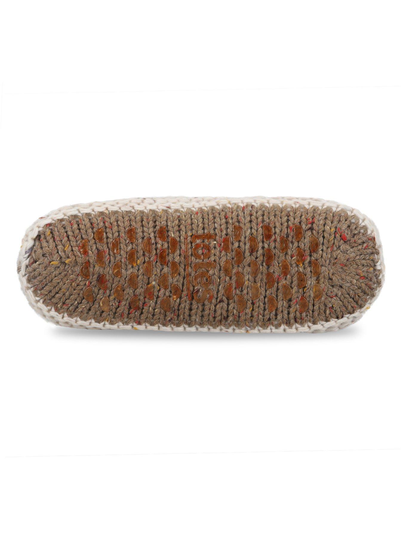 Image 3 of 5 of TOTES Totes Womens Chunky Knit Booties With Sherpa Lining - Purple/oat Mix