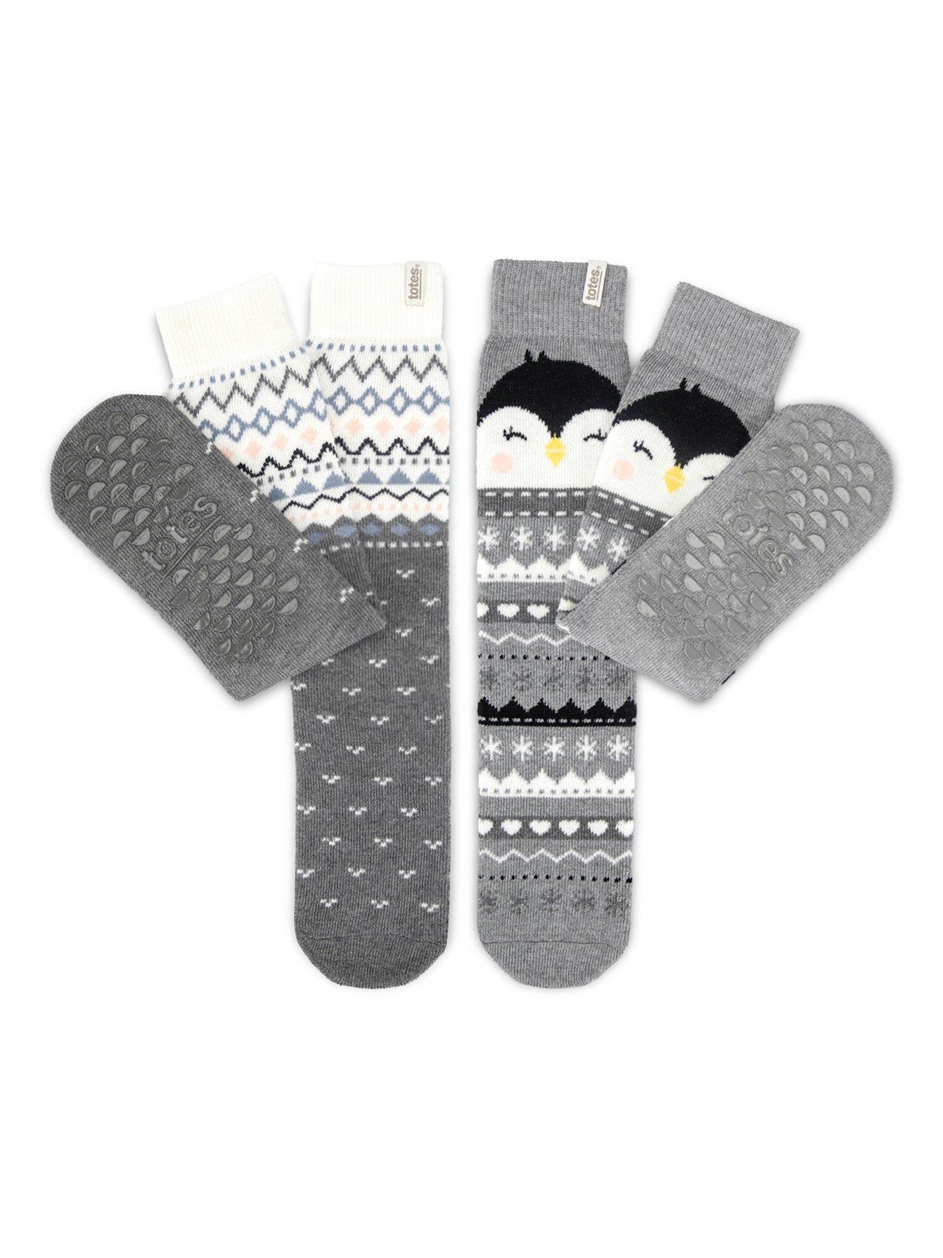 Image 1 of 5 of TOTES Totes Womens 2 Pack Original Slipper-sox - Penguin
