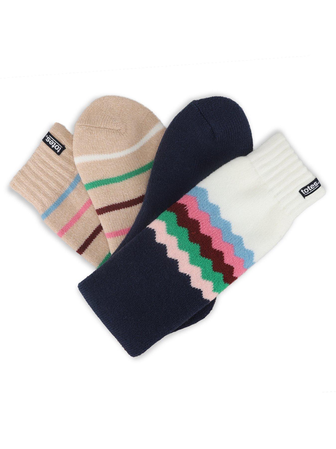 Image 3 of 5 of TOTES Totes Womens 2 Pack Knee High Brushed Welly Socks - Multi
