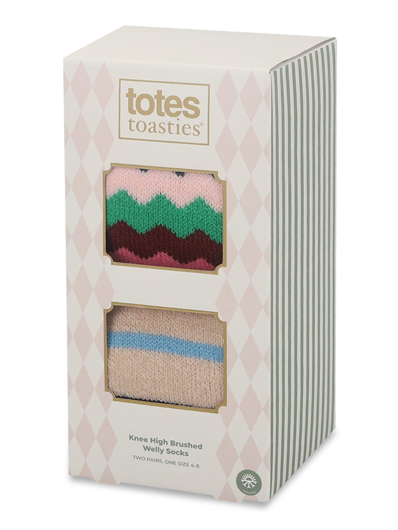 Image 4 of 5 of TOTES Totes Womens 2 Pack Knee High Brushed Welly Socks - Multi