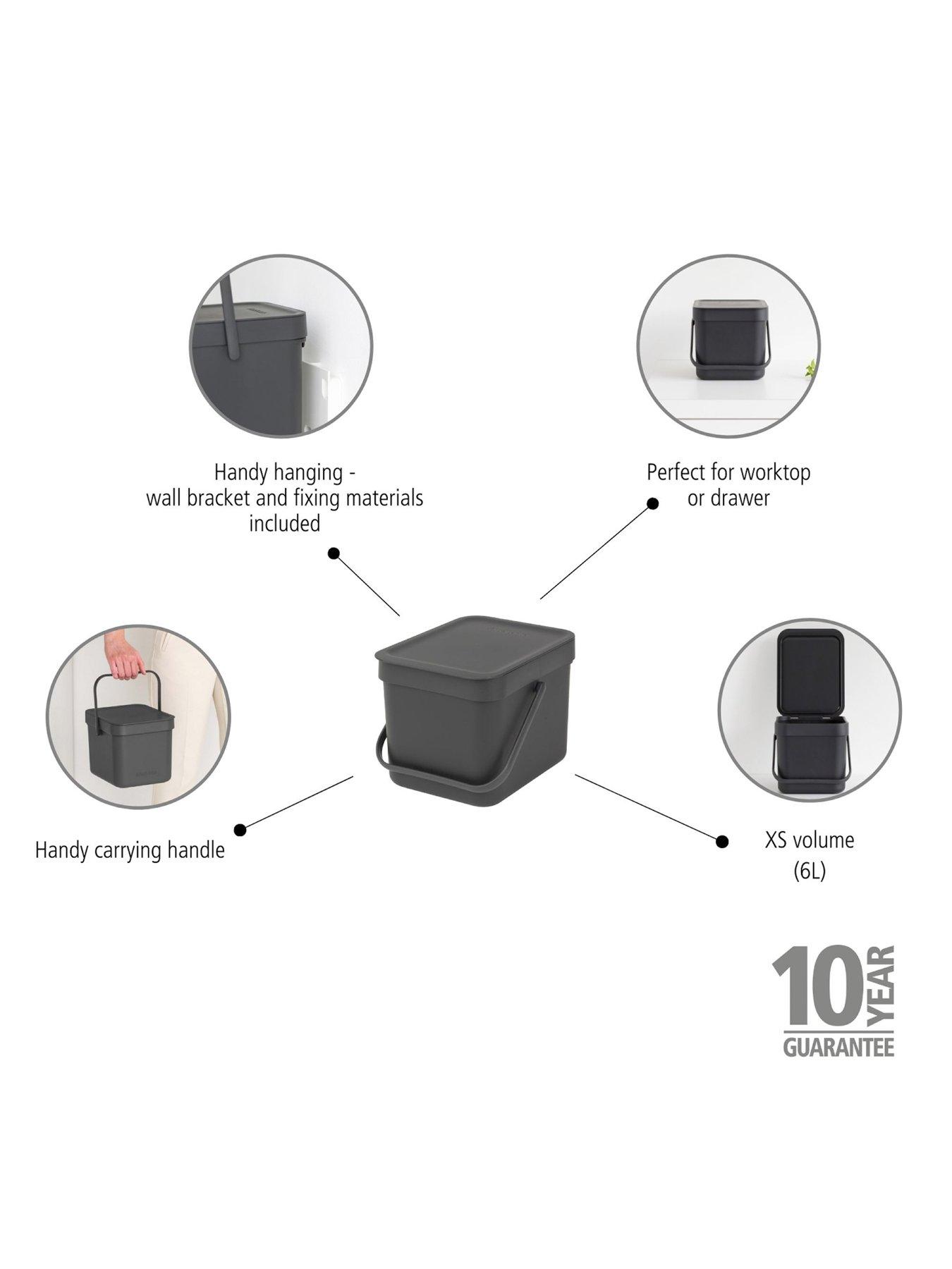 Image 3 of 7 of Brabantia Sort & Go Waste Bin, 6 Litre