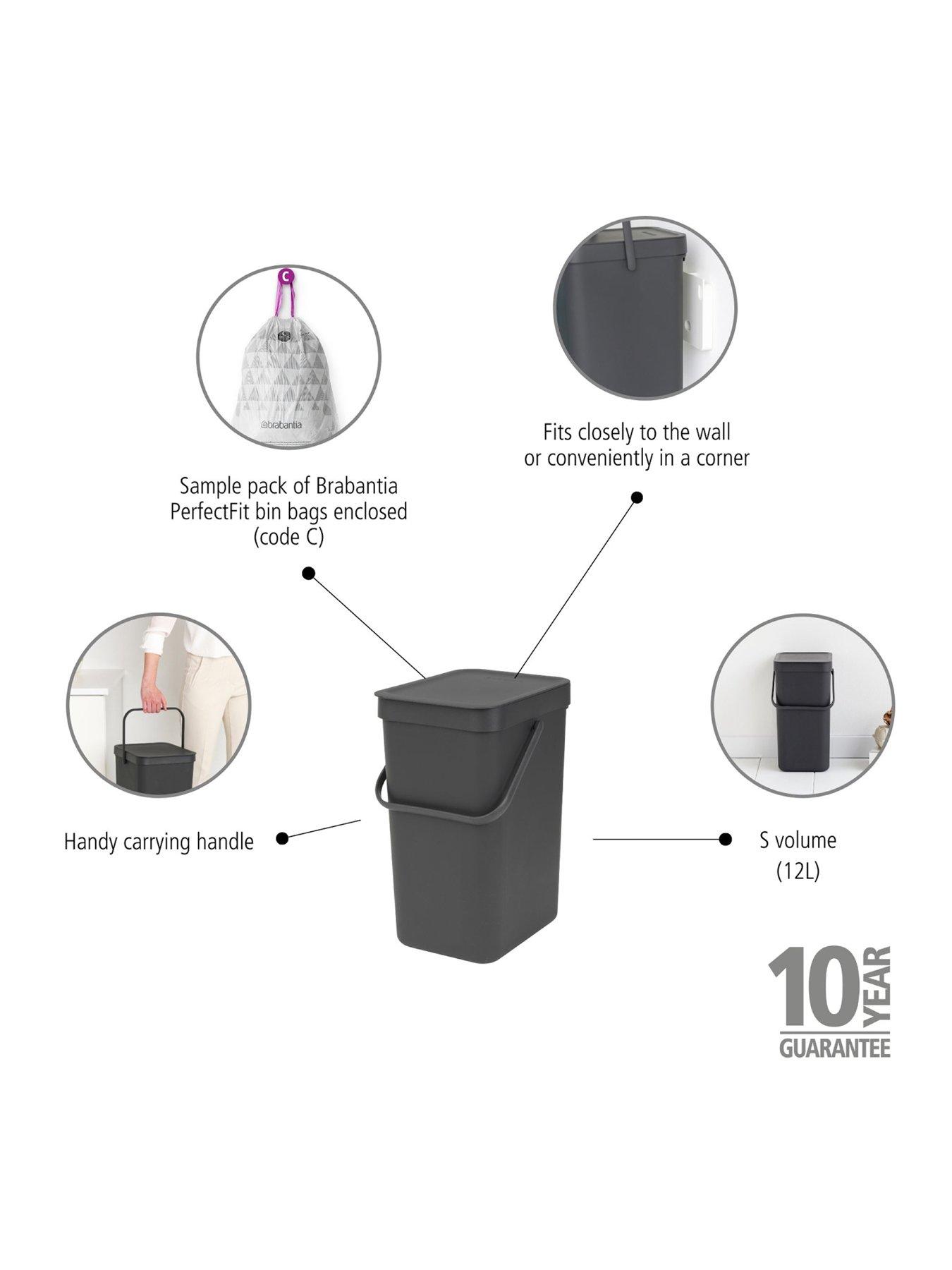 Image 3 of 7 of Brabantia Sort & Go Waste Bin, 12 Litre