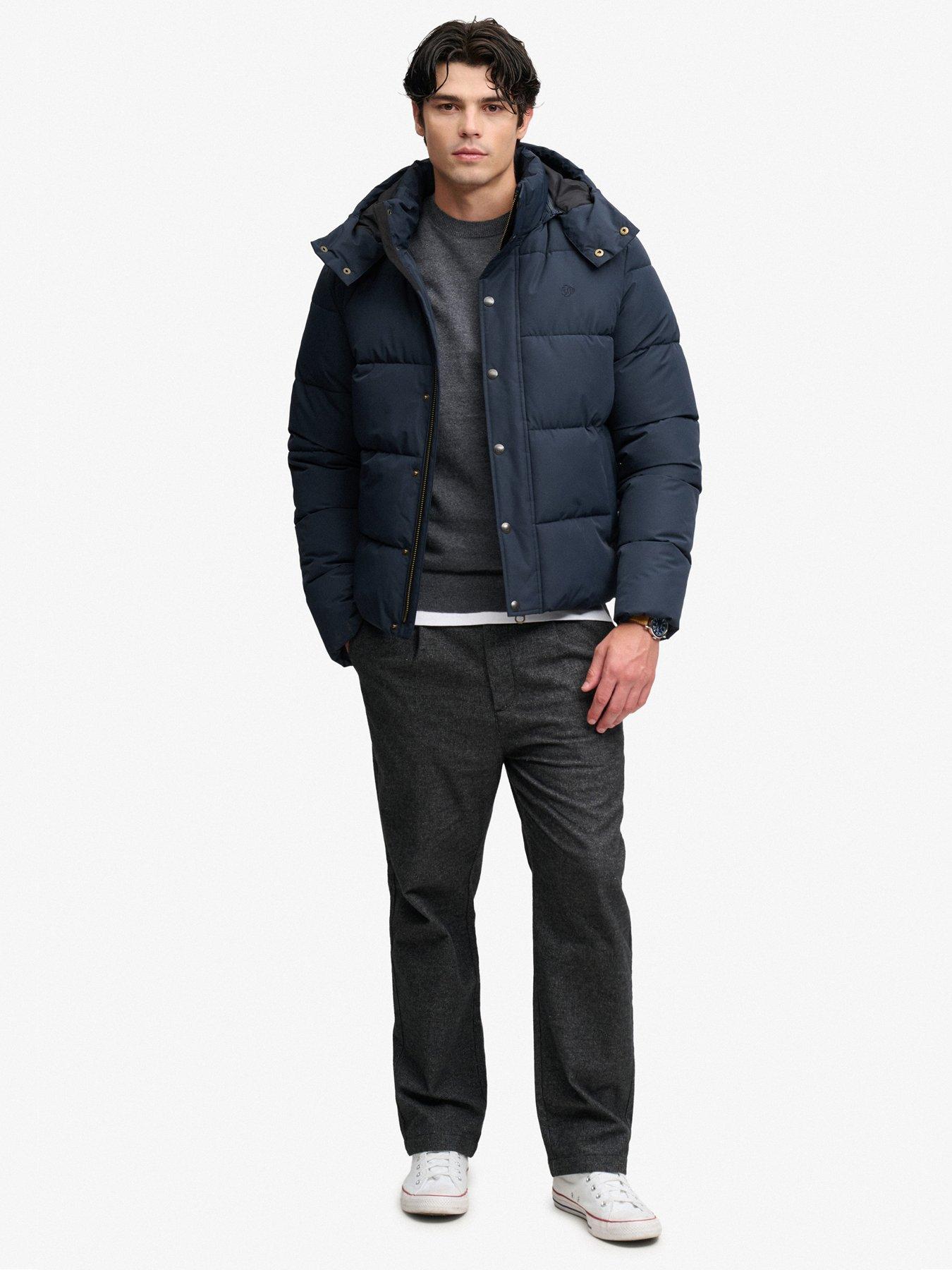 Image 3 of 7 of Superdry Superdry Premium Hood Puffer Jacket - Navy