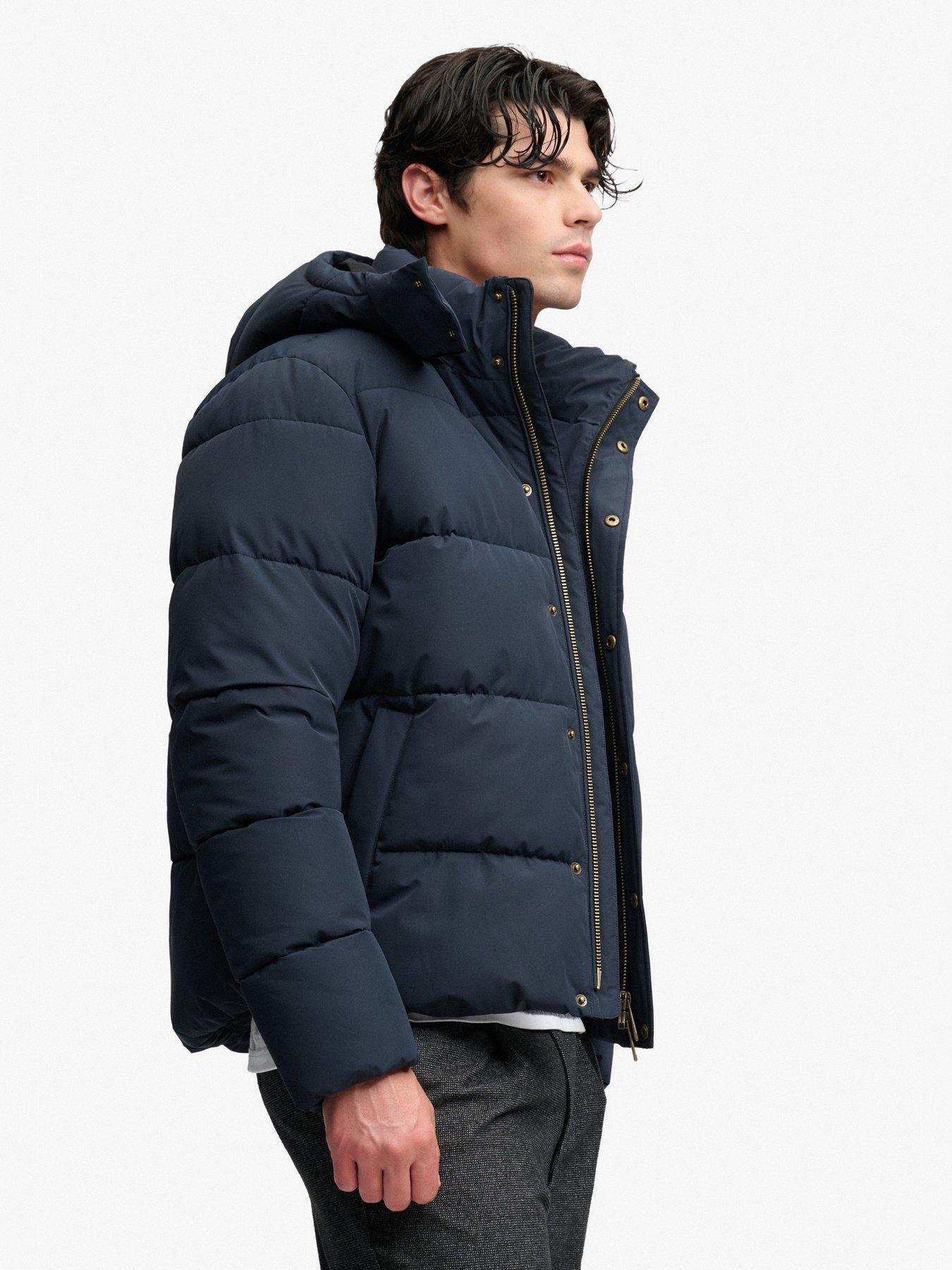 Image 4 of 7 of Superdry Superdry Premium Hood Puffer Jacket - Navy