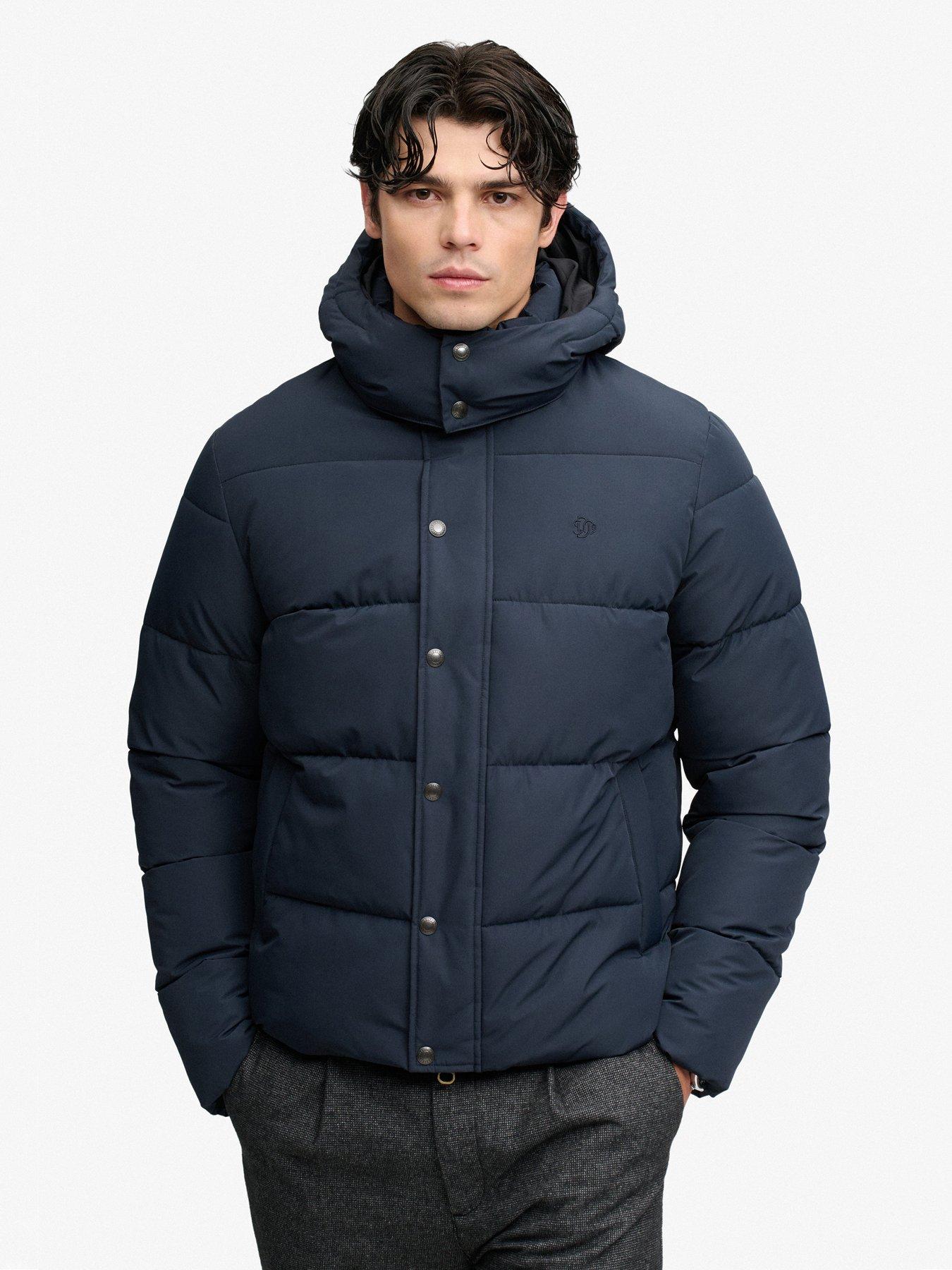 Image 5 of 7 of Superdry Superdry Premium Hood Puffer Jacket - Navy