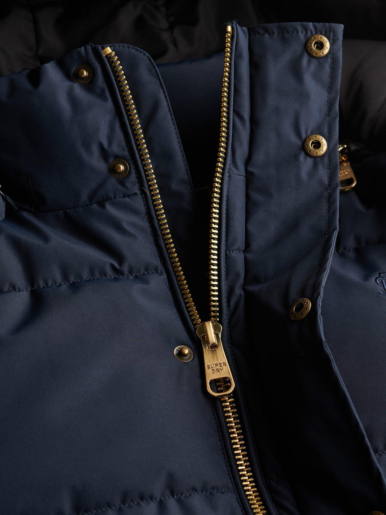 Image 7 of 7 of Superdry Superdry Premium Hood Puffer Jacket - Navy