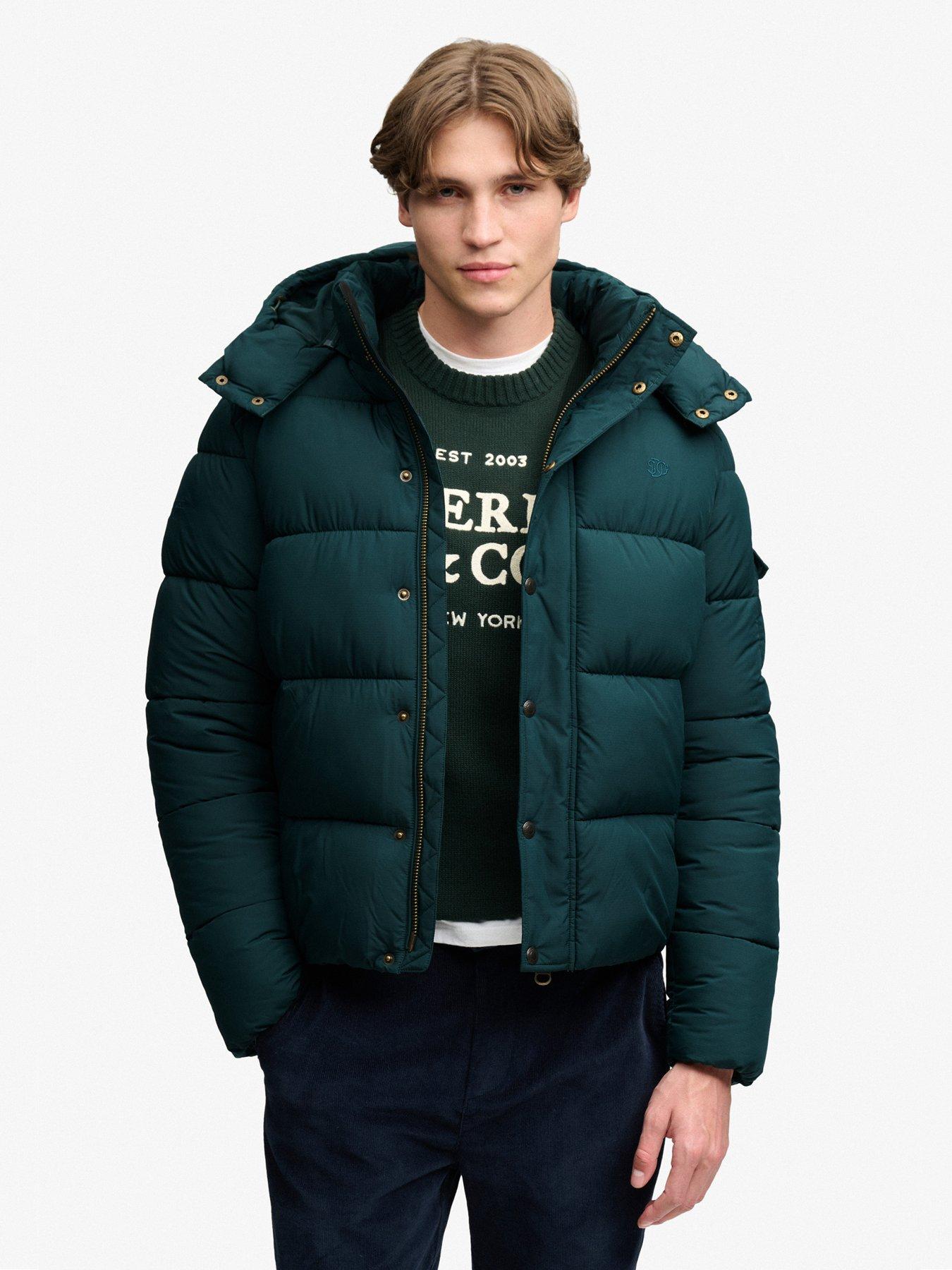Image 1 of 7 of Superdry Superdry Premium Ripstop Puffer Jacket - Dark Green