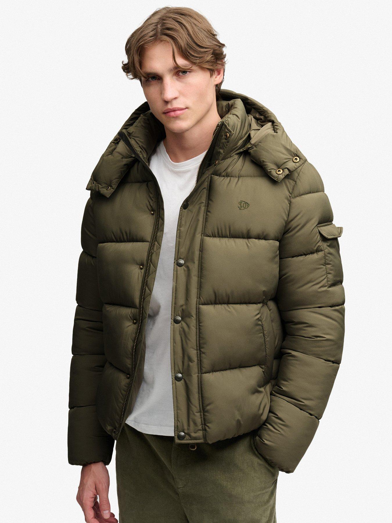 Image 1 of 7 of Superdry Superdry Premium Ripstop Puffer Jacket - Khaki