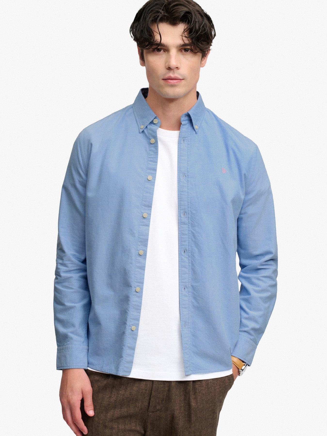 Superdry Men's Light Blue Preppy Oxford Long Sleeve Shirt - Image 3