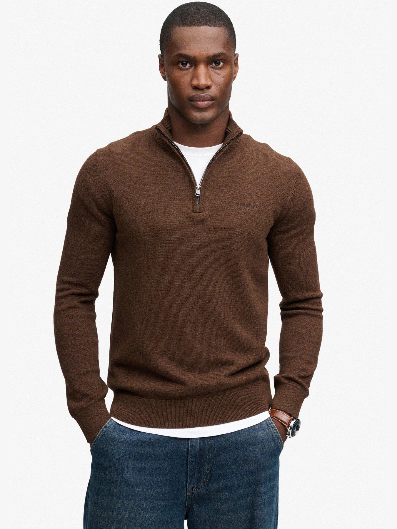 Superdry Marron Half-Zip Sweater Prep Essential - Image 2