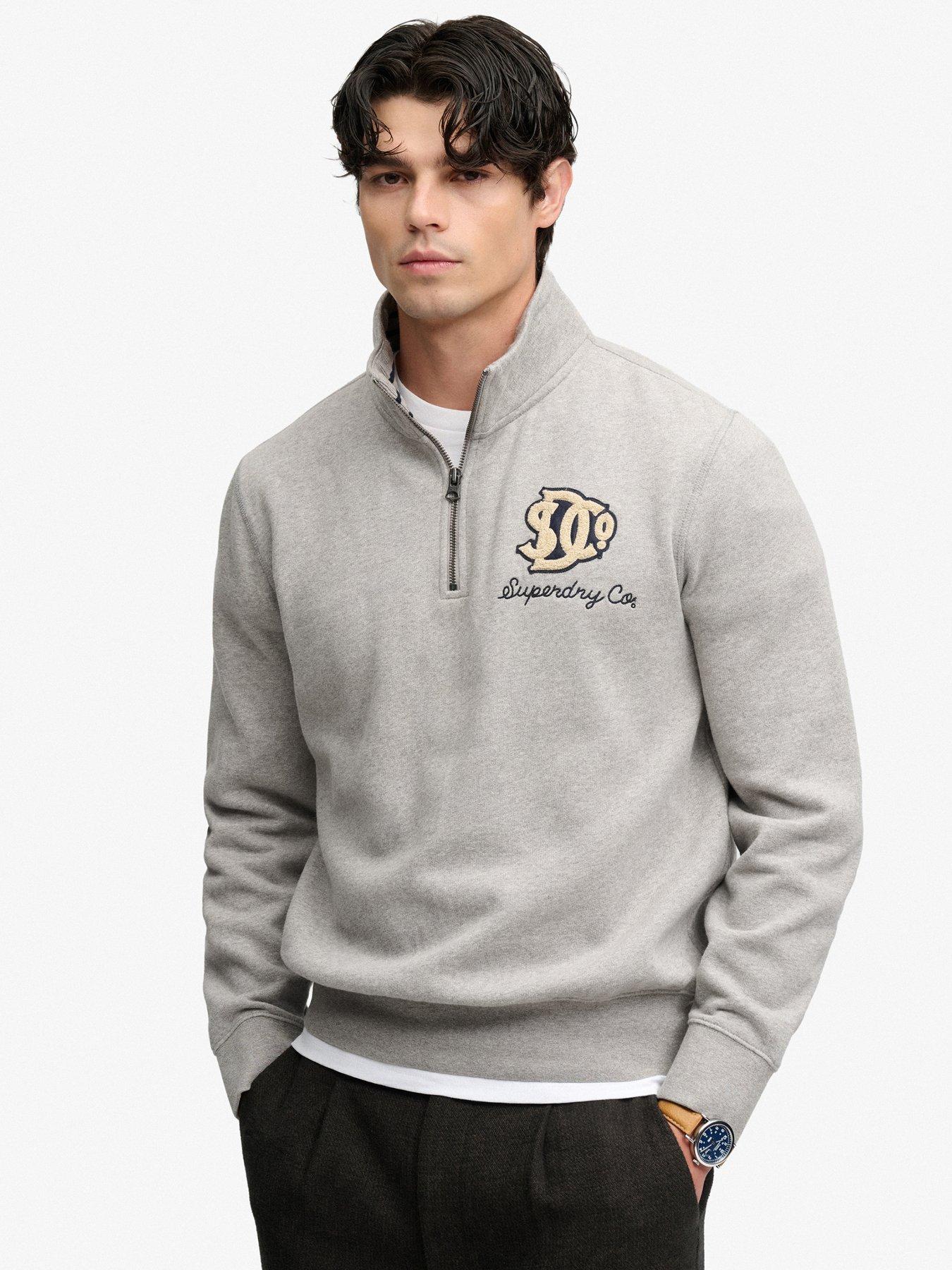 Superdry Gris Half Zip Sweatshirt Vintage Athletic - Image 2
