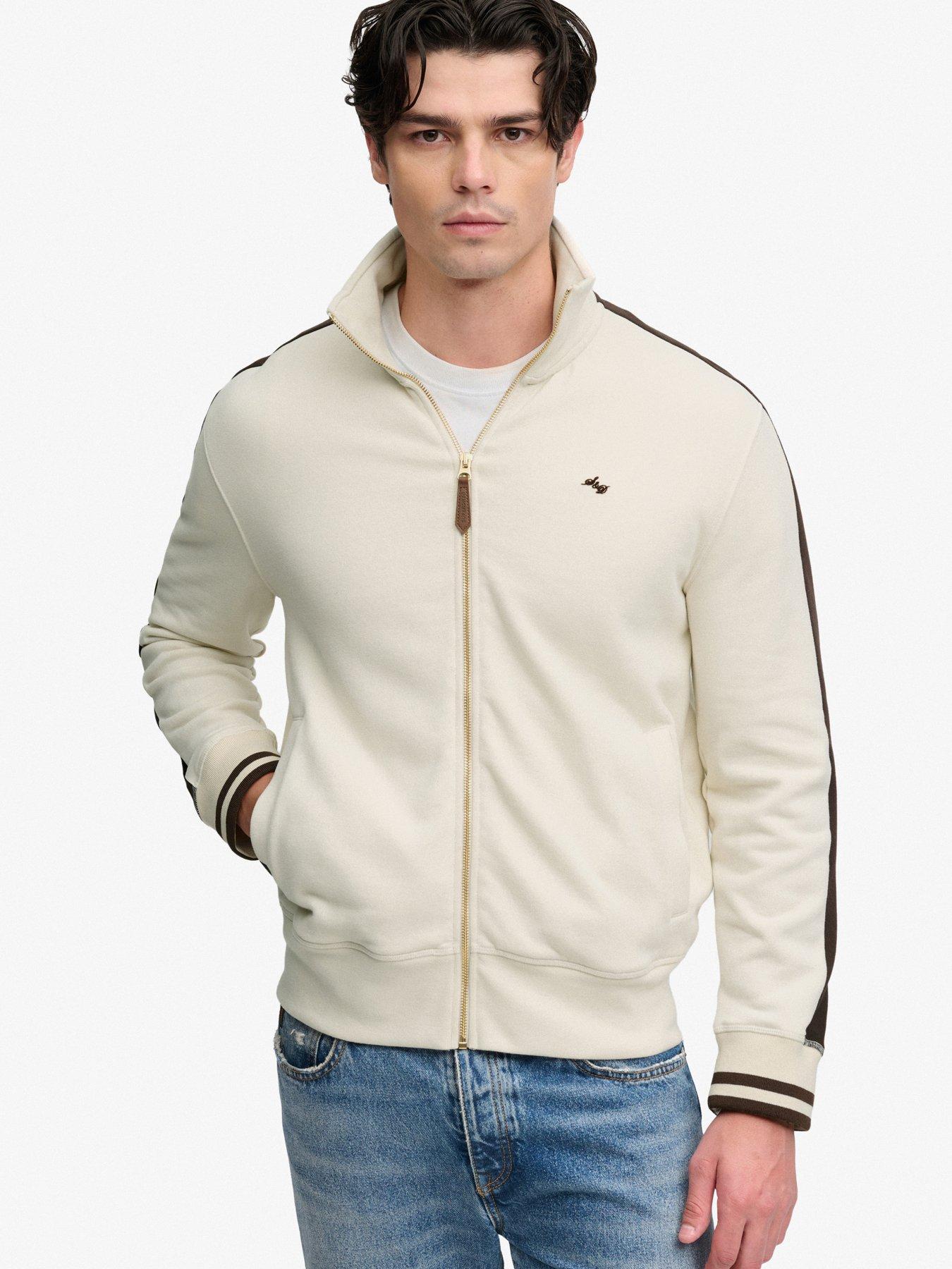 Superdry Men's Beige Zip-Up Sweatshirt Logo Script - Image 2