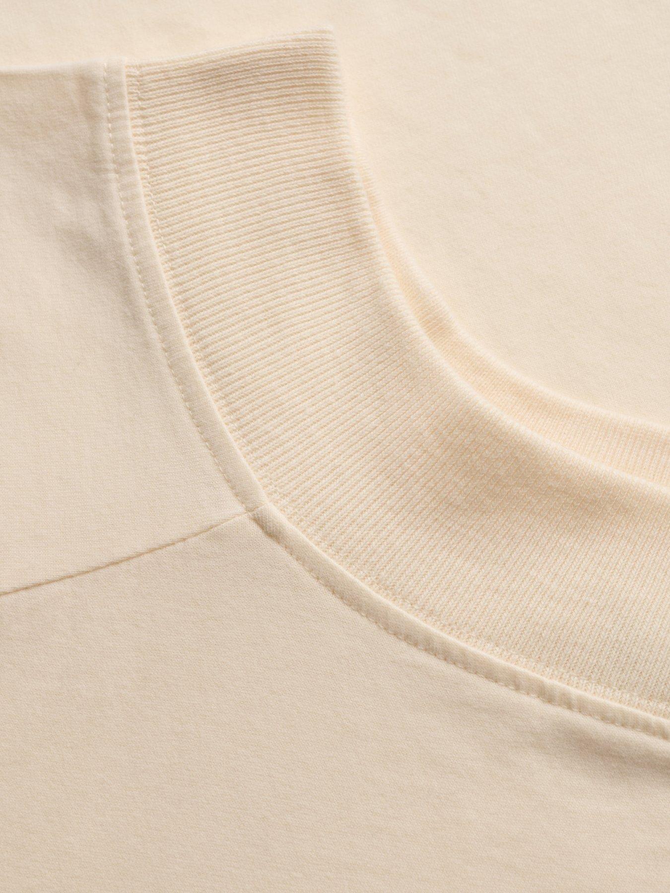 Image 6 of 6 of Superdry Ath Ess Off Shoulder Long Sleeve Bardot Top - Off White