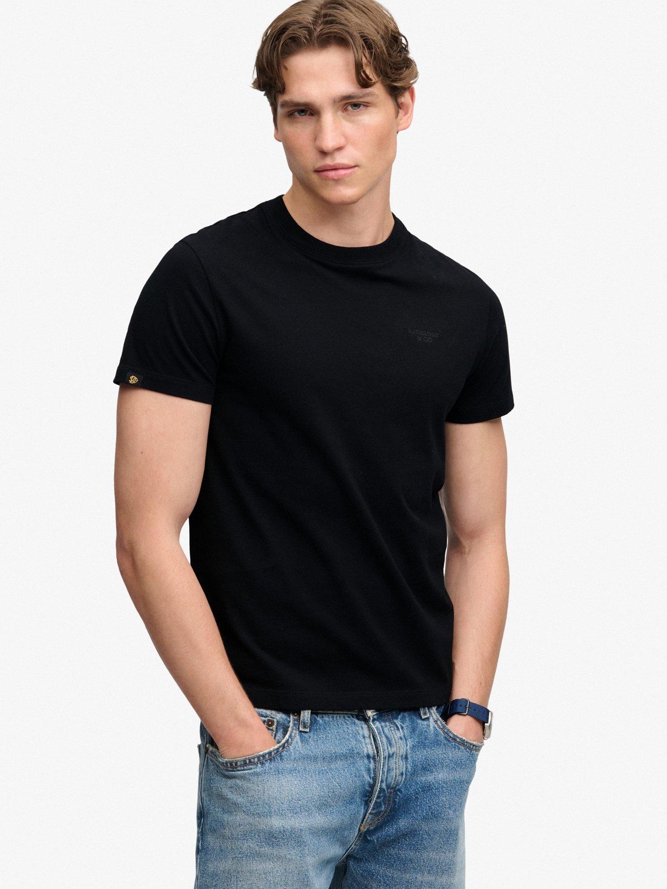 Superdry Men's Noir T-Shirt Essential Stacked Logo - Image 2