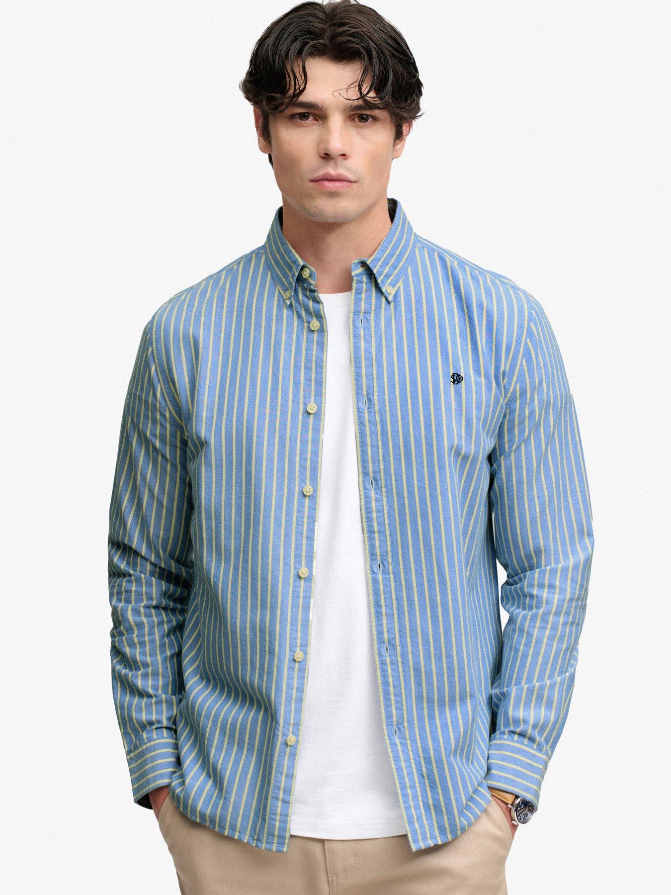 Superdry Men's Bleu Long Sleeve Shirt Oxford Preppy - Image 2