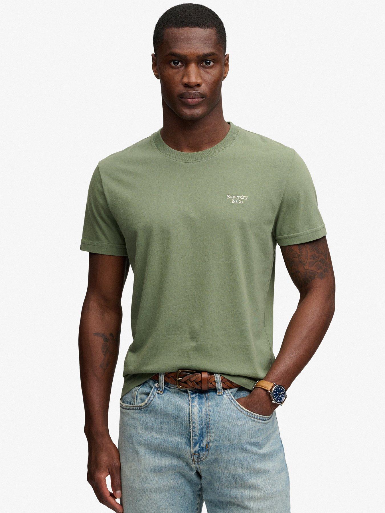 Superdry Men's Vert T-Shirt With Logo Essential Serif - Image 2