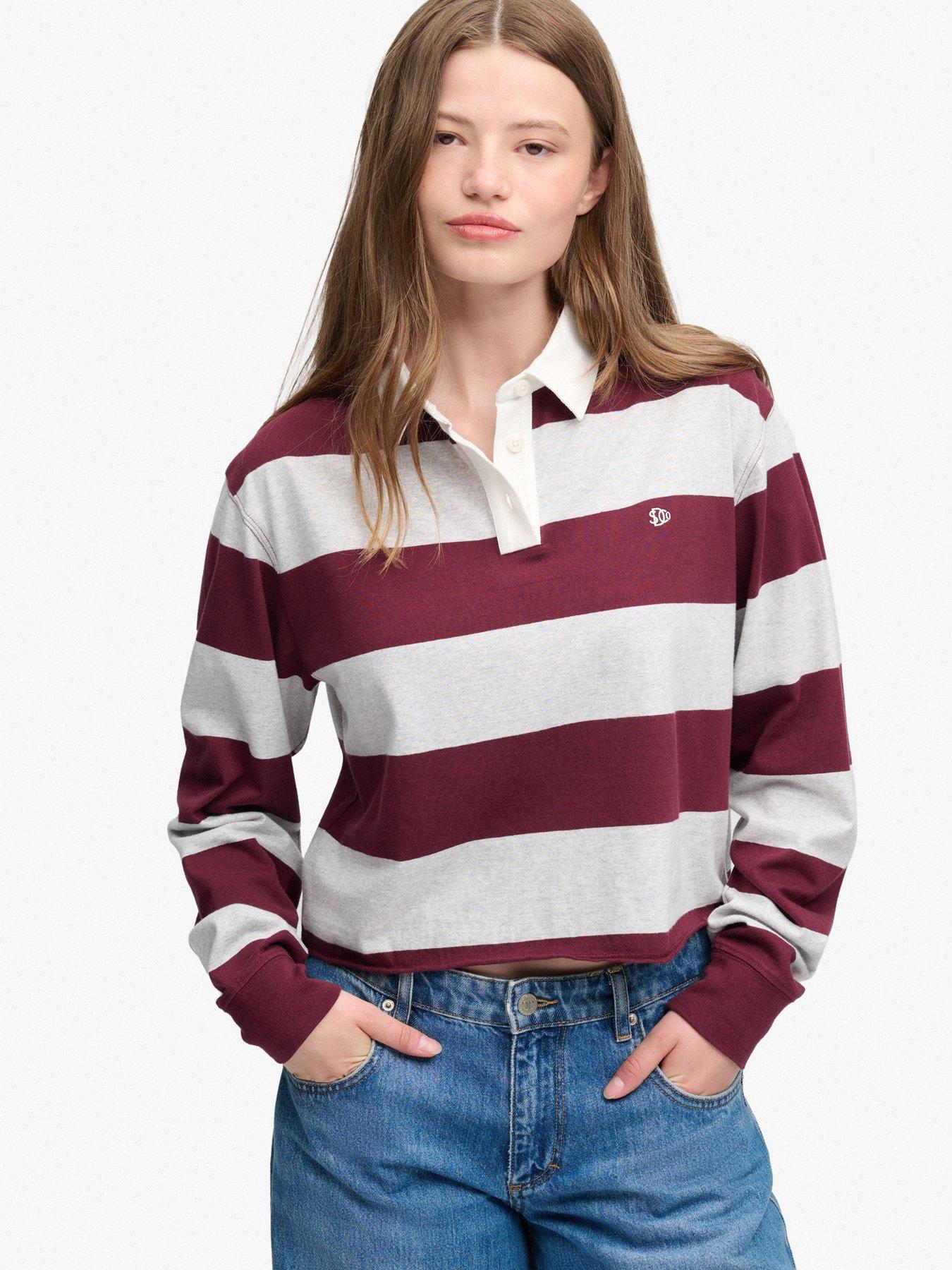 Superdry Women's Rouge ’S Striped Rugby T-Shirt Athletic Essential - Image 2