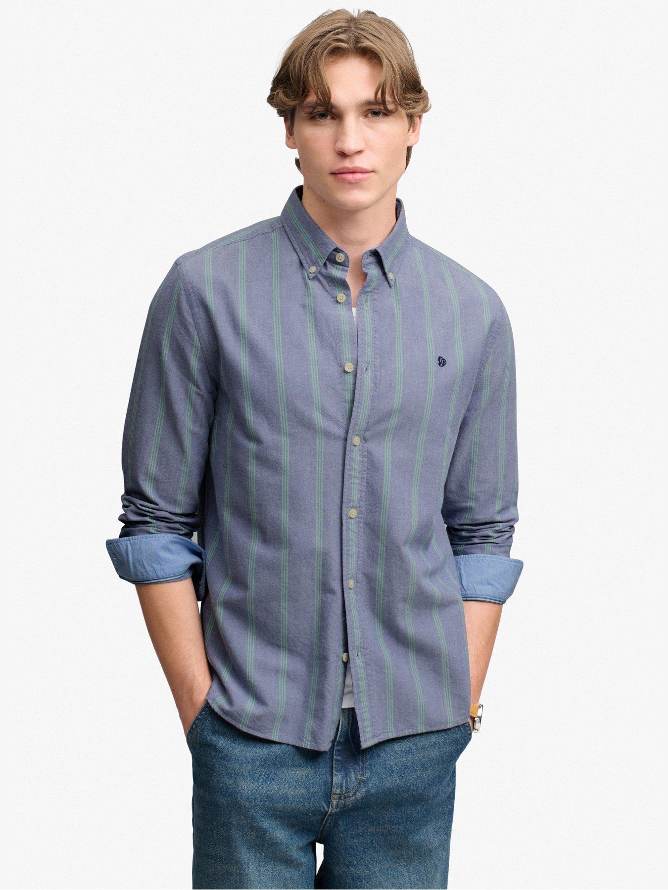 Superdry Bleu Long Sleeve Shirt Oxford Preppy - Image 2