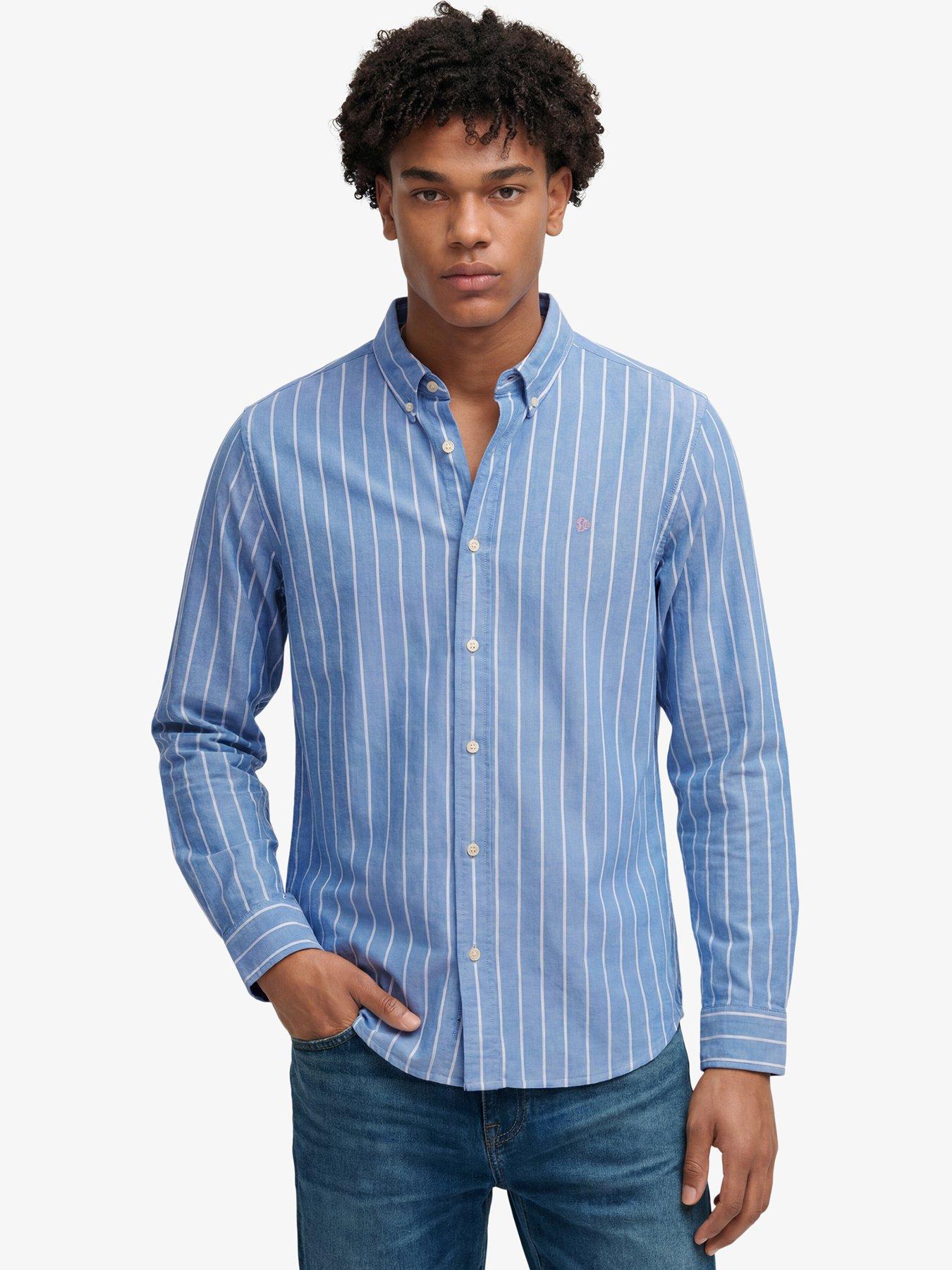 Superdry Bleu Long Sleeve Shirt Oxford Preppy - Image 2