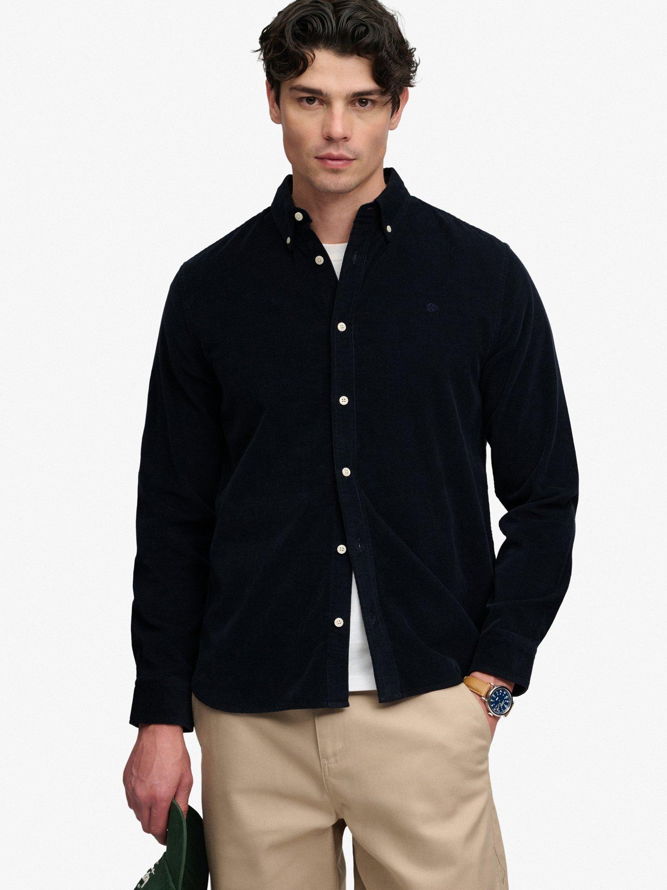 Superdry Men's Bleu Long-Sleeved Corduroy Shirt Classic Needle - Image 2