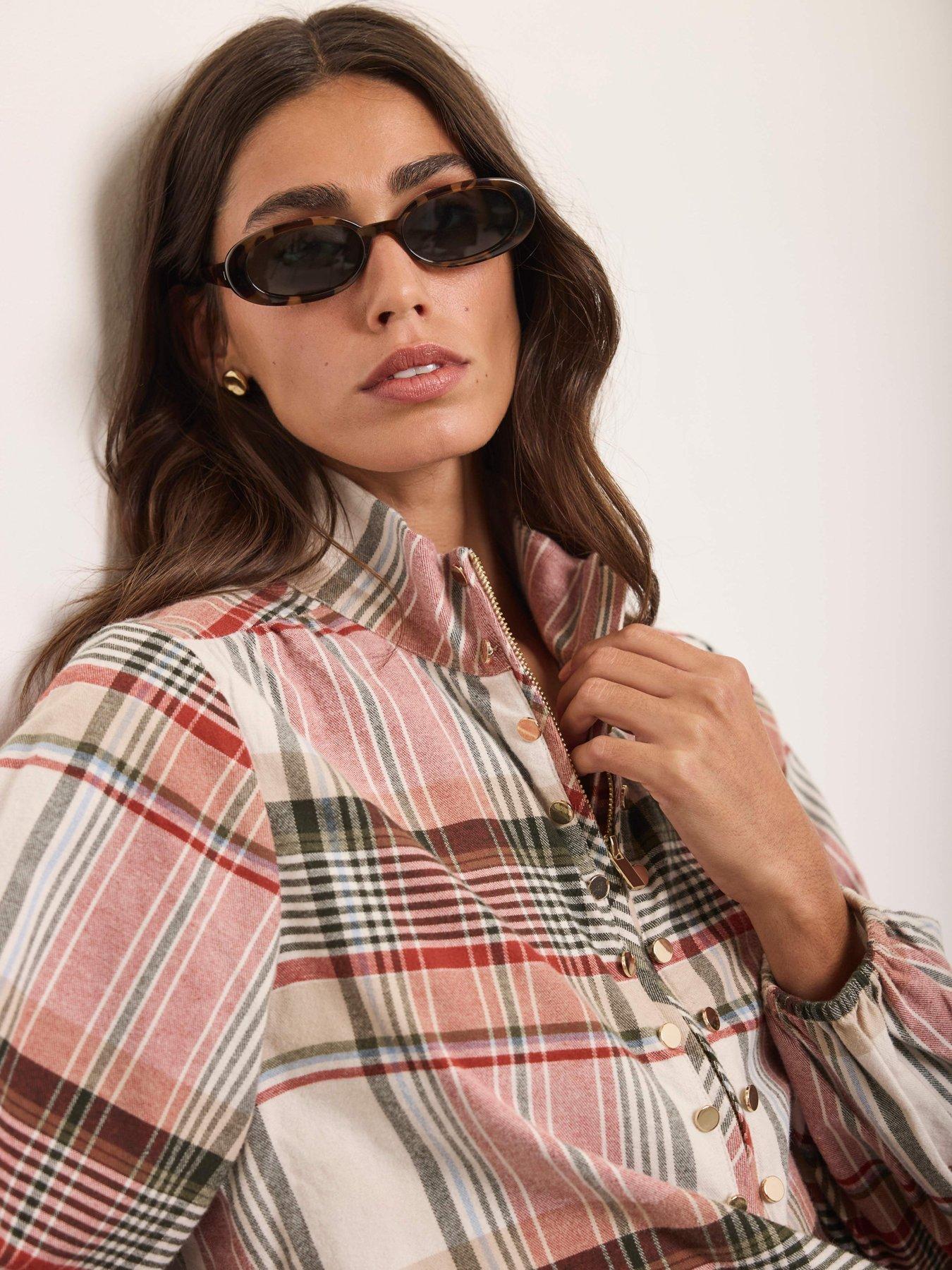 Image 3 of 6 of Mint Velvet Check Bomber Shirt
